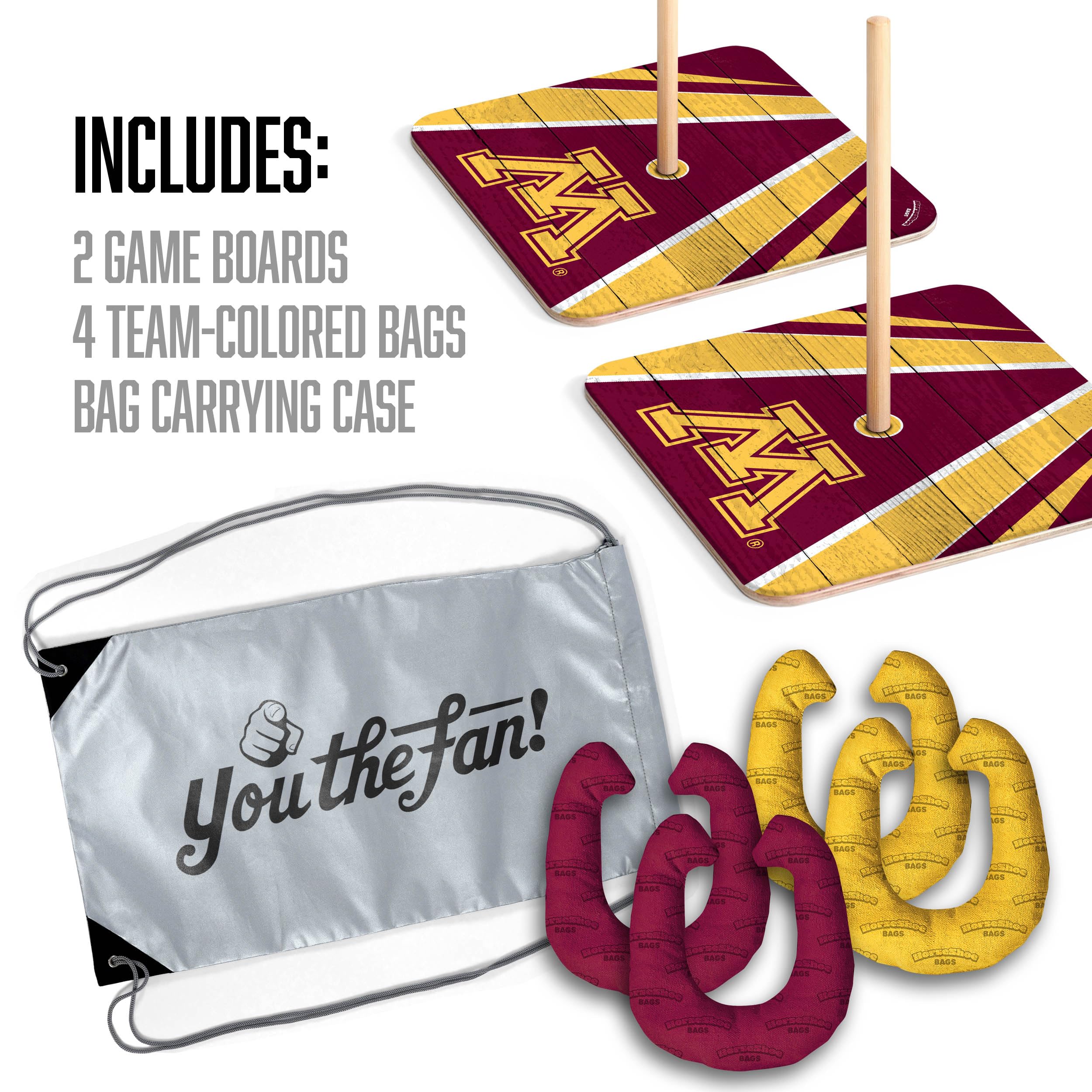 YouTheFan NCAA Minnesota Golden Gophers Horseshoe Bags - Durable & Stylish Team Spirit Accessory for Tailgating, Game Day & College Fan Gifts