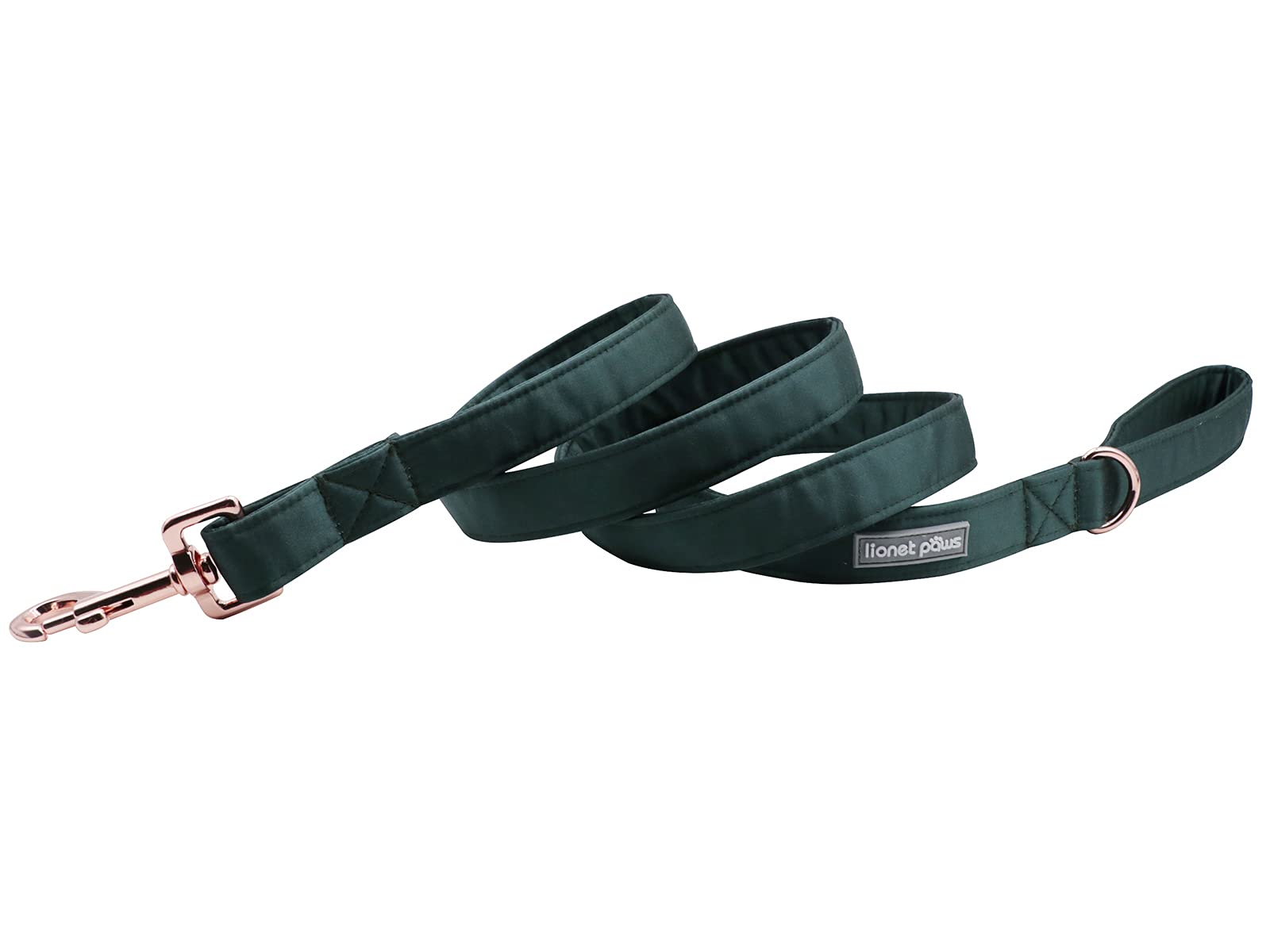 Premium Lionet Paws Dog Leash - Soft Silk Green Retractable Leash for Small, Medium & Large Dogs | Matching Collar Set for Puppies, Boys & Girls | Perfect for Walking, Training & Outdoor Adventures