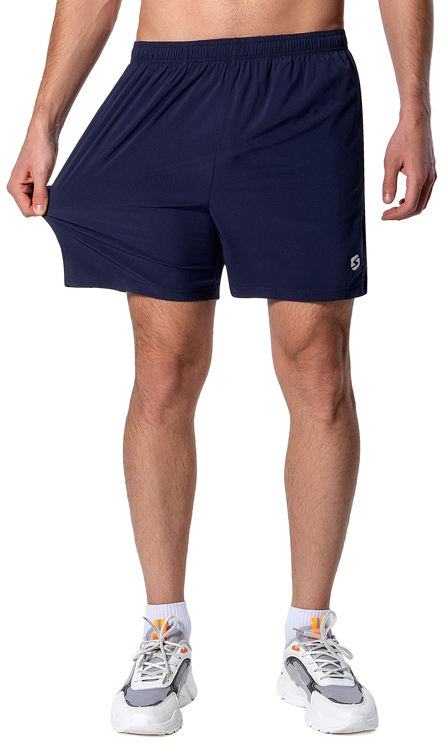 **Men's 5-Inch Running Shorts - Lightweight Quick-Dry Athletic Workout Gym Shorts with Liner & Zipper Pockets - Perfect for Jogging, Training, and Gym Sessions**