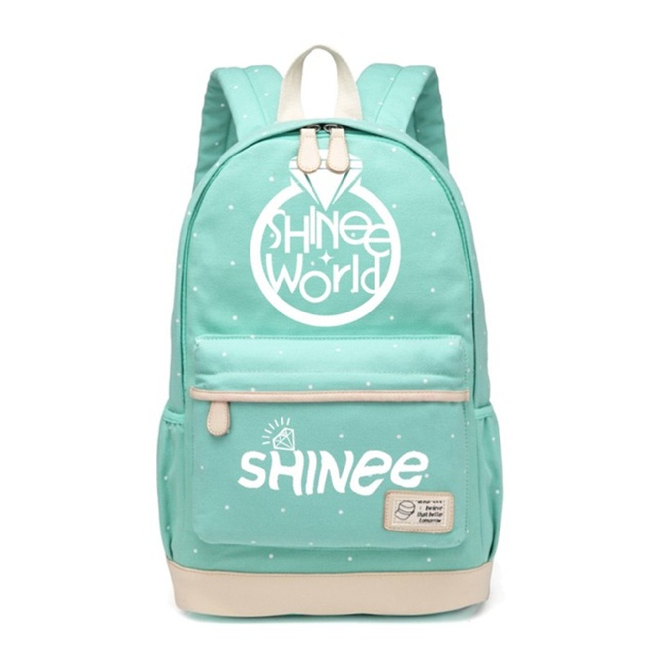 JUSTGOGO SHINee KPOP Backpack - Lightweight Laptop Bag for College, School & Travel - Durable Daypack with Multiple Pockets - Perfect for Students, Commuters & Kpop Fans (Green)