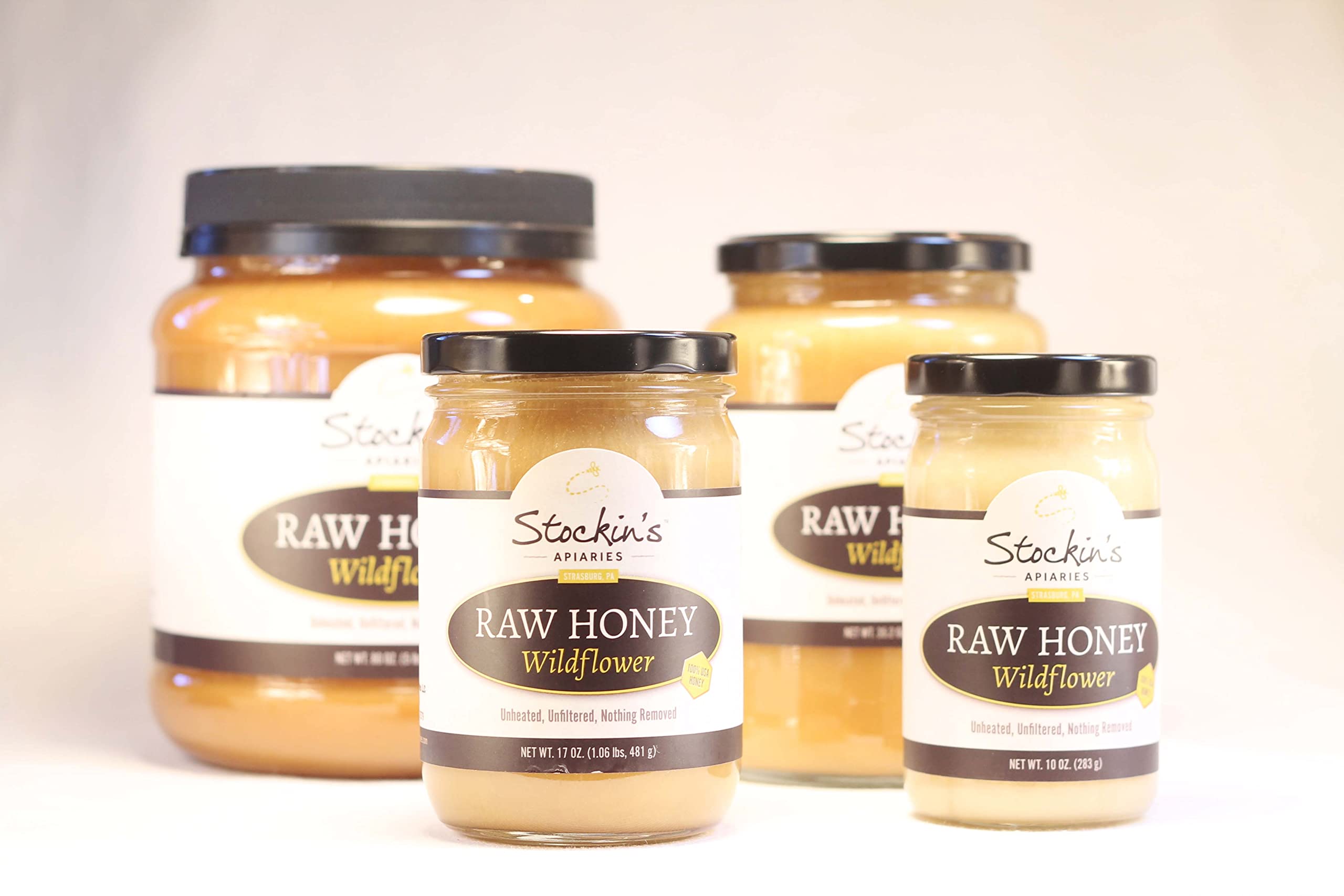 Stockin's Apiaries Raw Wildflower Honey - Unheated, Unfiltered, Nutrient-Rich Bulk Honey (80 Oz) - Perfect for Tea, Baking, Natural Remedies & Healthy Lifestyle