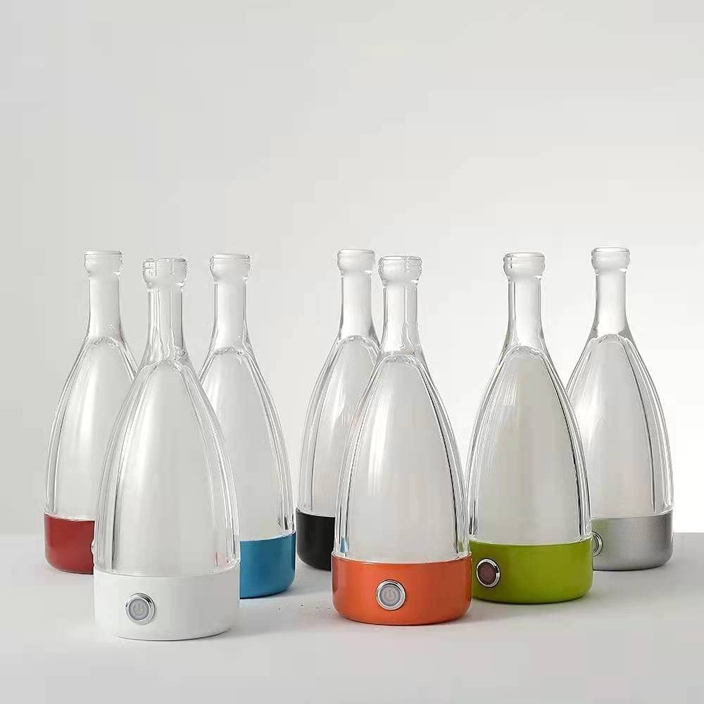 Anna Modern Table Lamp - Portable Wireless LED Bottle Light with Dimming Touch Control, USB Rechargeable for Home, Office, Hotel & Restaurant Decor | Perfect for Bedside, Desk & Dining Ambience (Red)