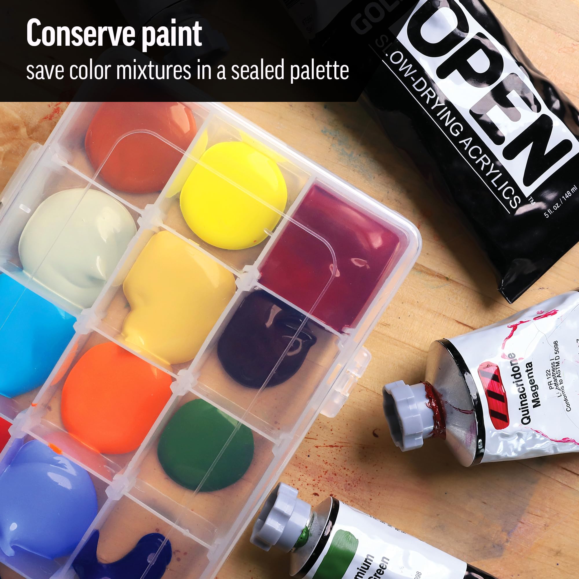 GOLDEN OPEN Slow-Drying Acrylic Paint - Titanium White (32 fl oz Jar) | Professional Semi-Opaque Acrylics for Artists | Perfect for Canvas Painting, Mixed Media & Studio Art
