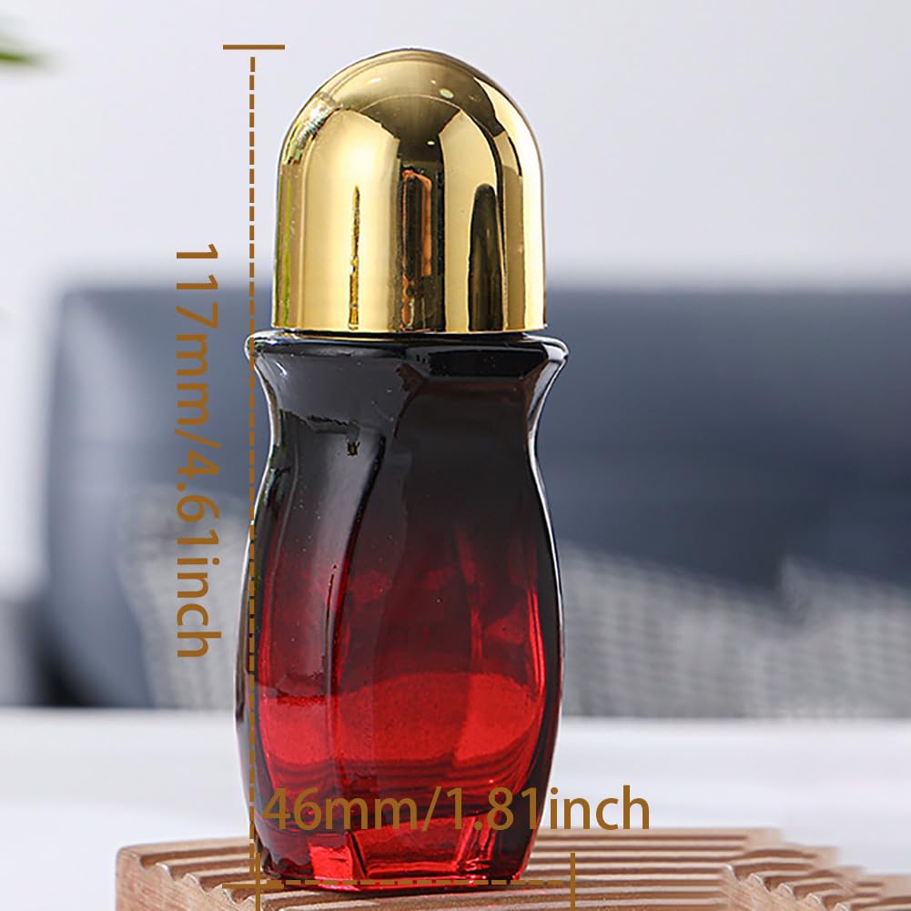 2-Pack 50ml Glass Roller Bottles with Roller Balls - Refillable Essential Oil Bottles for Perfume, Aromatherapy, DIY Skincare & Travel (Large Rollerball Bottles for Easy Application)
