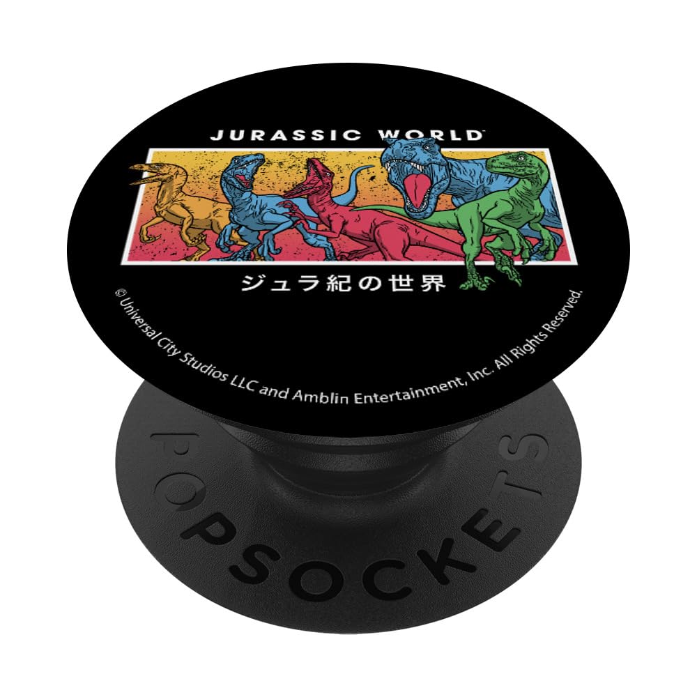 Jurassic World Kanji Dinosaur Phone Grip & Stand - PopSockets PopGrip for iPhone, Samsung & Smartphones - Perfect for Gaming, Selfies & Hands-Free Viewing