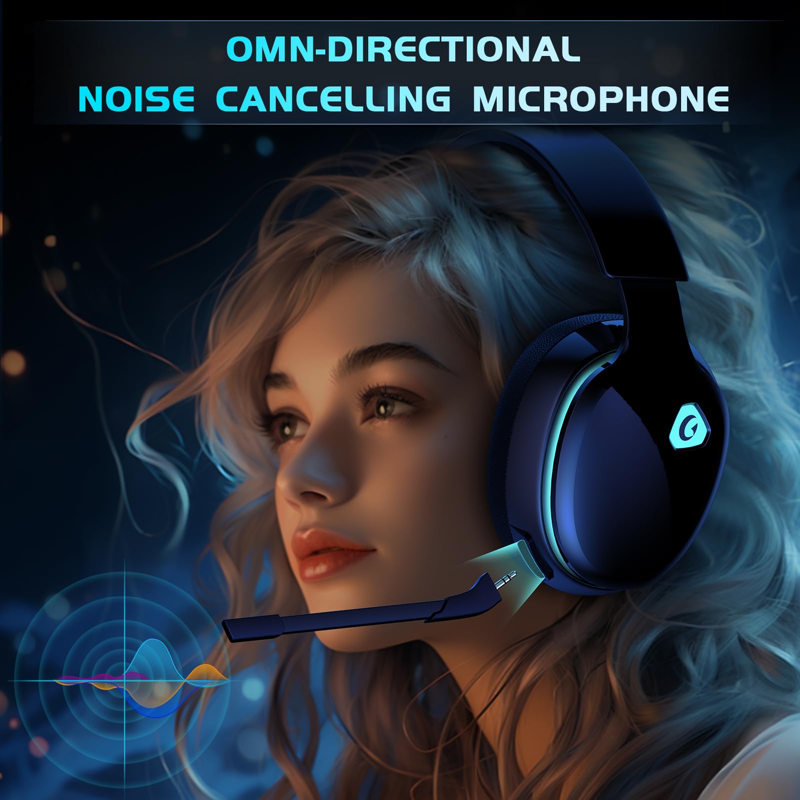 Gtheos 2.4GHz Wireless Gaming Headset for PS5, PS4, PC, Nintendo Switch - Bluetooth 5.3 Headphones with Noise Cancelling Mic, Stereo Sound & 40+ Hour Battery - Perfect for Fortnite, Call of Duty & FPS Gaming (Black)