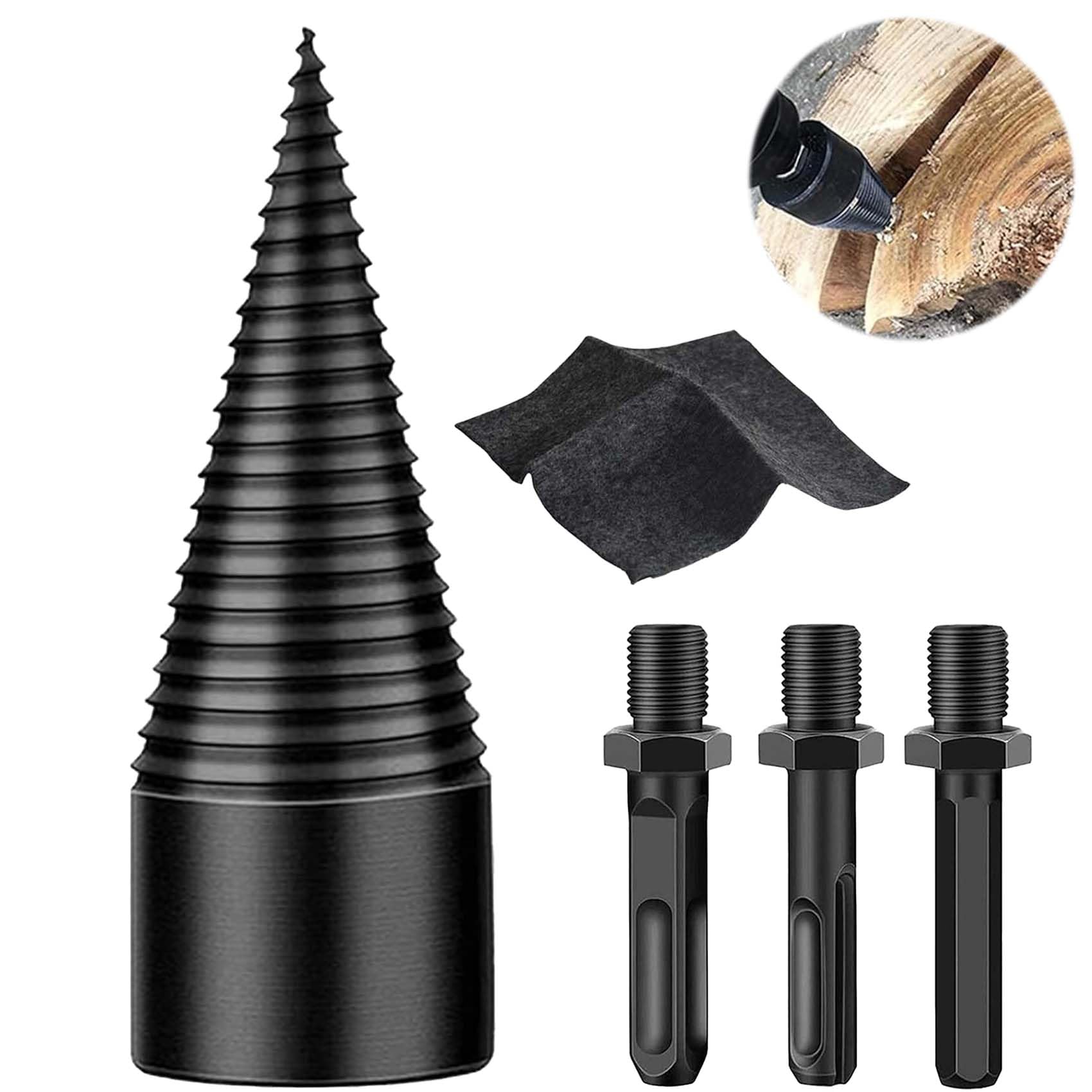 Shirem Easysplit Drill Bit - Heavy Duty Detachable Wood Splitter Drill Bit for Firewood & Logs, 50mm with 3 Screws - Perfect for Hand Drill Sticks, DIY Firewood Splitting & Outdoor Wood Processing