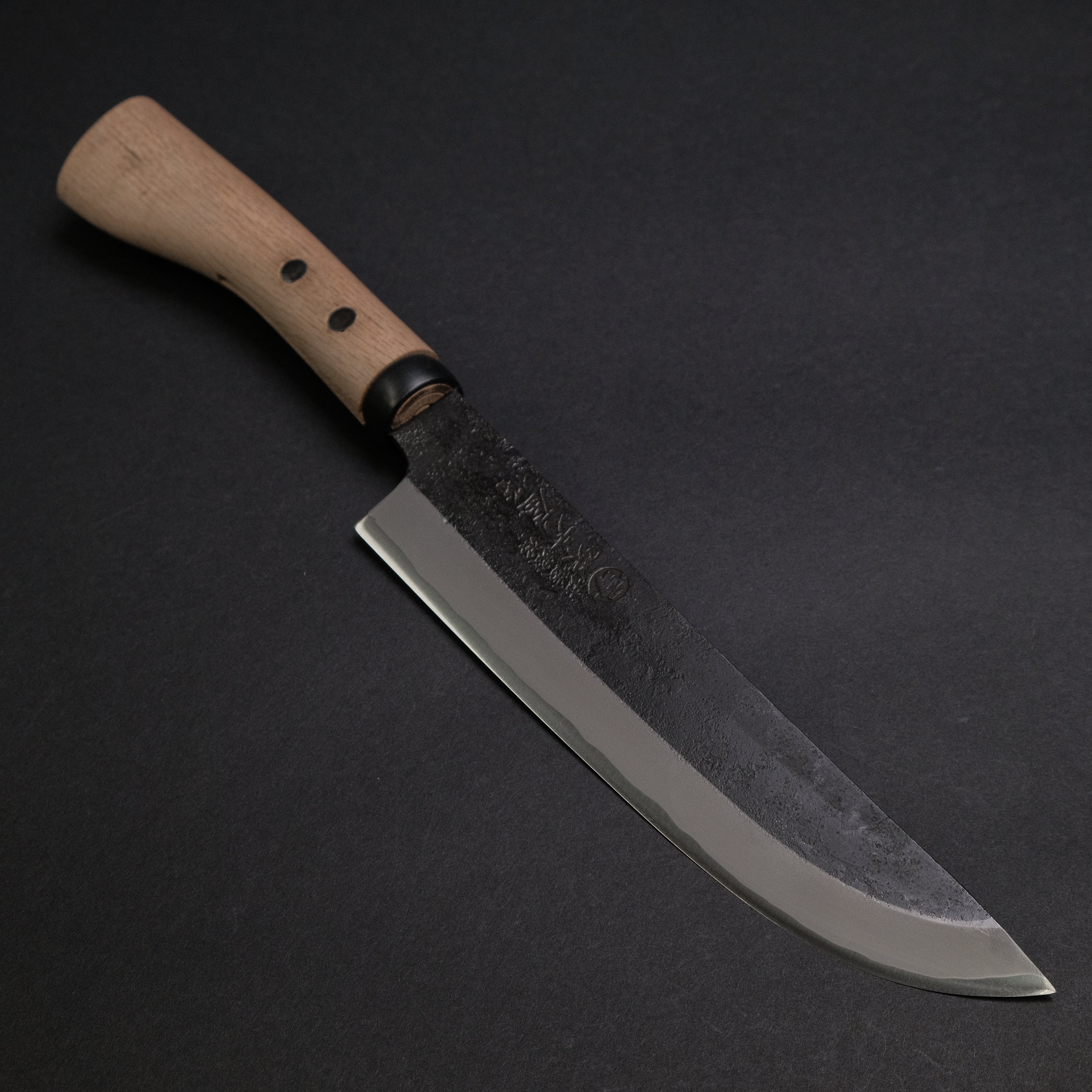Premium Ajikataya Kengata Hatchet 210mm with Oak Handle - Single Bevel Japanese Axe for Woodworking, Camping & Outdoor Survival