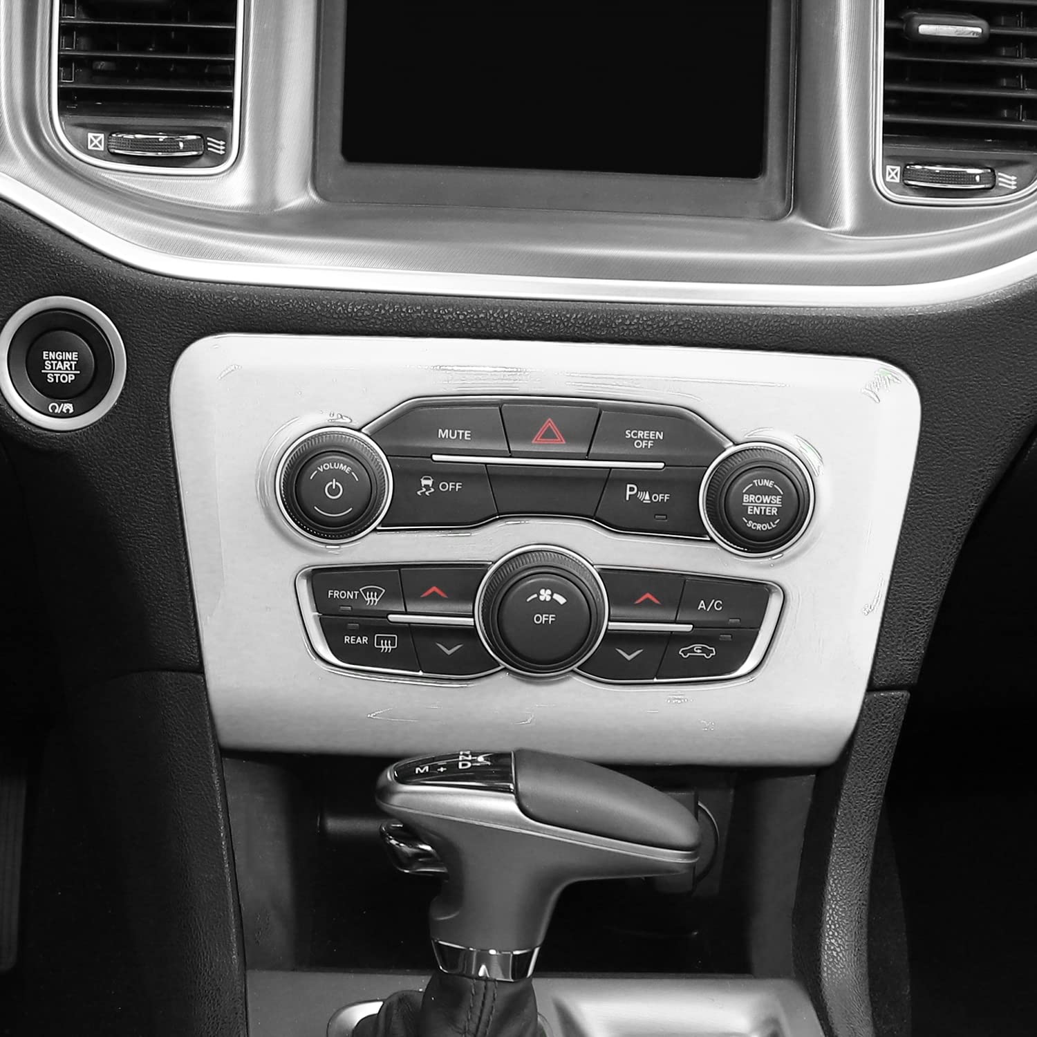 2015-2025 Dodge Charger Radio AC CD Switch Panel Trim - ABS White Center Console Replacement Part | Interior Upgrade Accessory for Enhanced Driving Experience