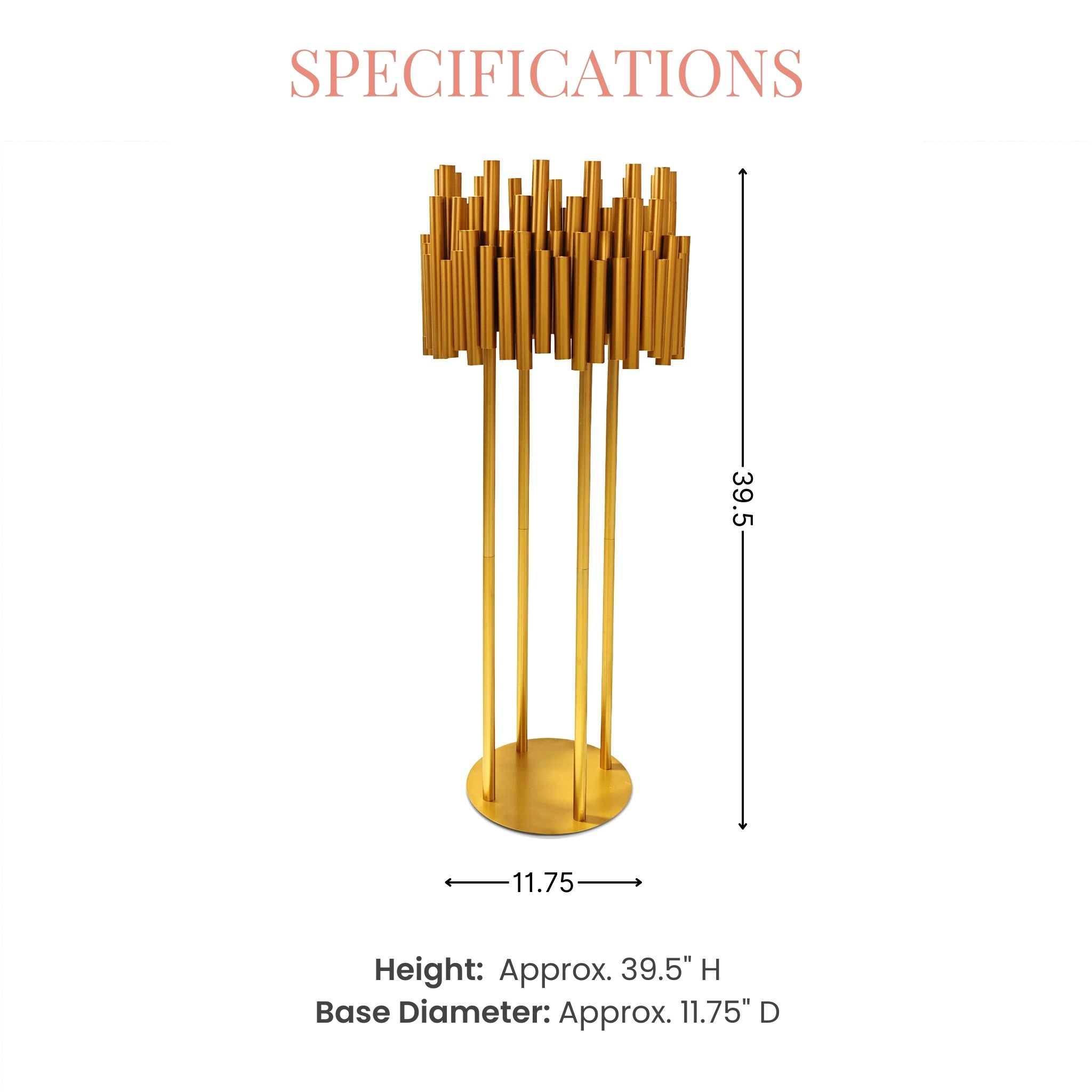 Luxury Gold Drum Table Centerpiece Stand - Elegant Home Decor for Living Room, Dining Table, and Wedding Events