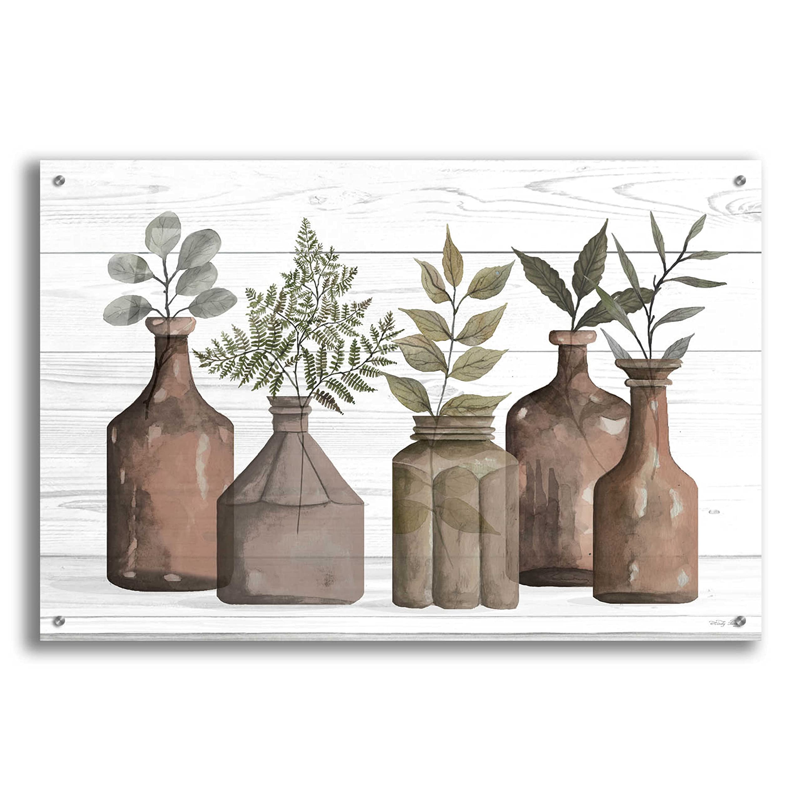 Epic Art 'Cappuccino Bottles II' by Cindy Jacobs - 36x24 Inch Acrylic Glass Wall Painting - Modern Home Decor for Living Room, Bedroom & Office