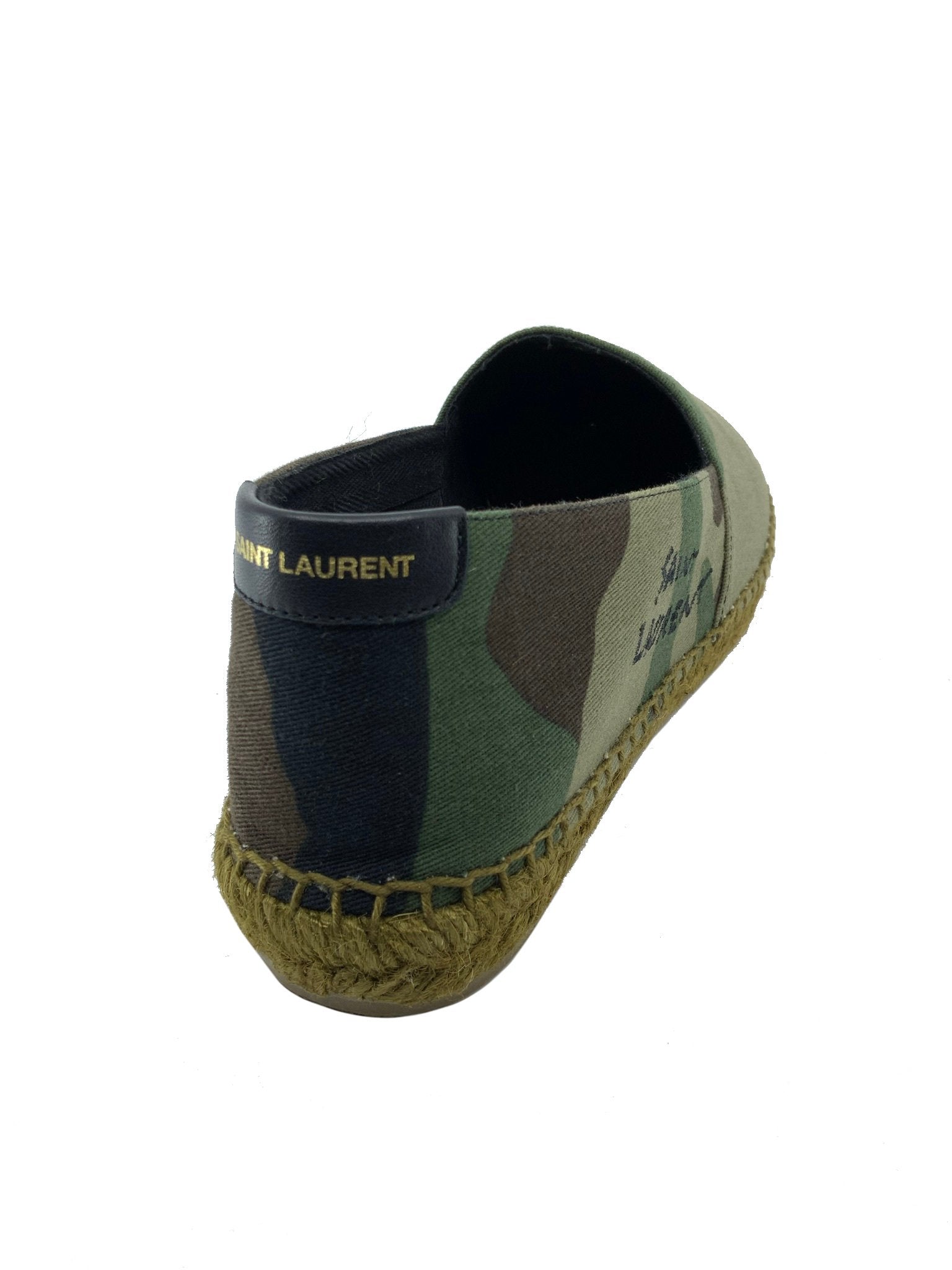 Saint Laurent Signature Camo Canvas Espadrilles Women's Size 6 - Stylish Designer Slip-On Shoes for Casual Outings & Summer Fashion