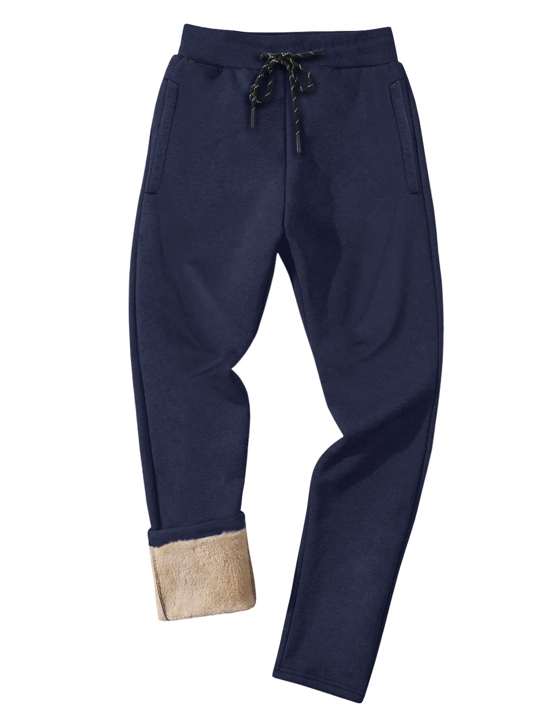 TACVASEN Men's Fleece Lined Jogger Pants - Winter Warm Running Sweatpants, Athletic Casual Pants with Thick Insulation for Outdoor Workouts & Lounge Wear