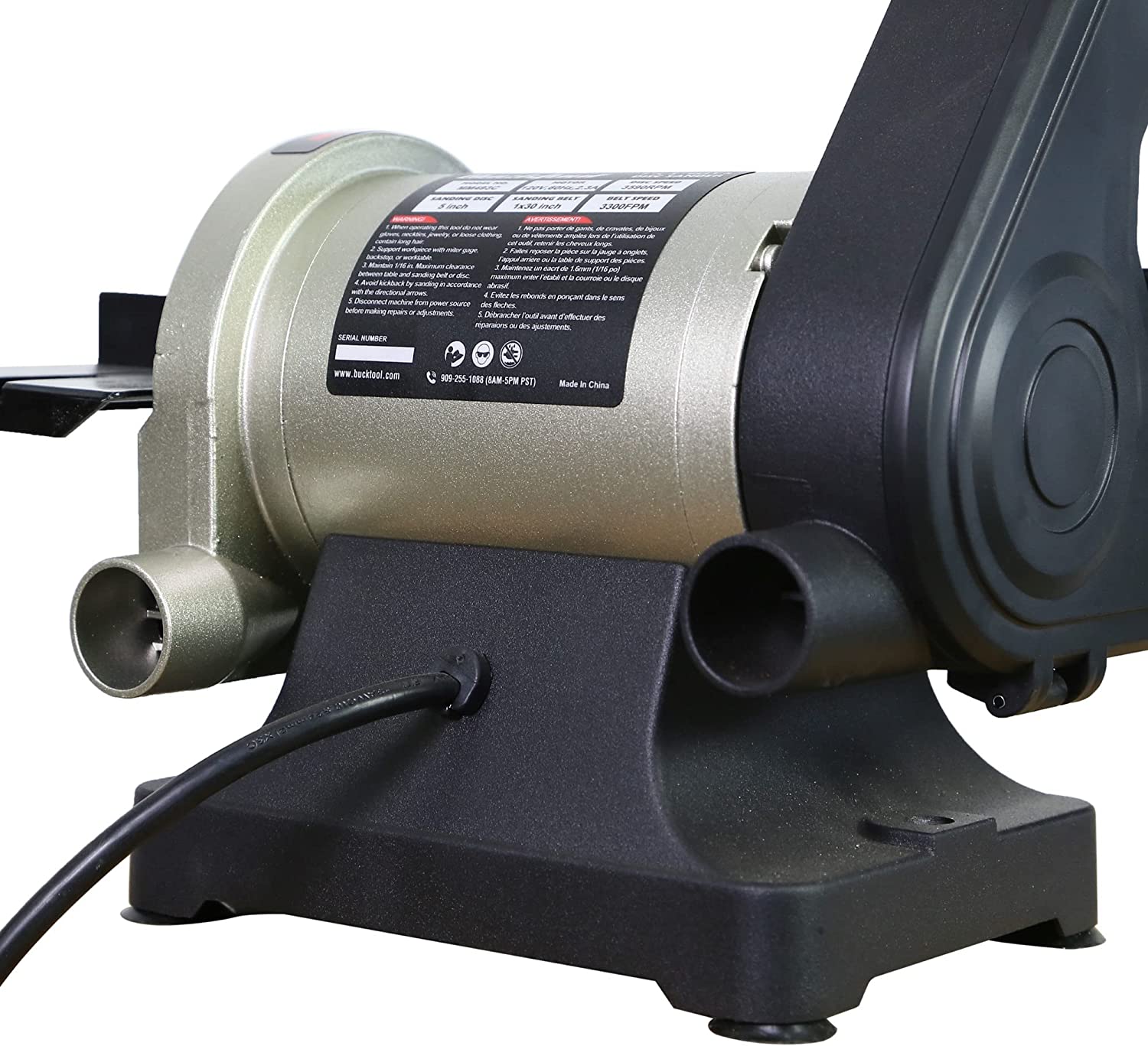 Bucktool 1x30 Inch Benchtop Belt Sander - 1/3HP Direct Drive Motor - Compact Wood & Metal Sanding Machine for DIY Projects, Knife Sharpening, and Metalworking