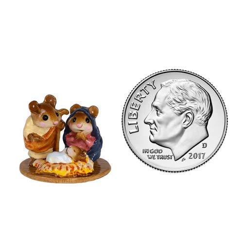 Wee Forest Folk M-117m Mini Chris-Mouse Pageant Collectible Figurine - New 2019 Edition - Perfect for Christmas Decor, Shelf Display & Gift Giving