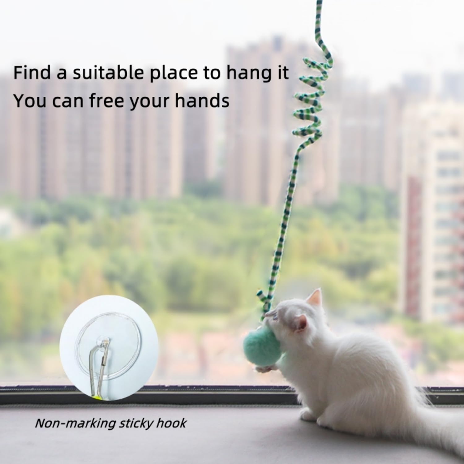 3Pcs Cat Spring Toys with Ball - Interactive Hanging Kitten Toys with Bell, Long Tail & Soft Plush for Indoor Cats - Perfect for Playtime, Exercise and Bonding with Your Feline Friend