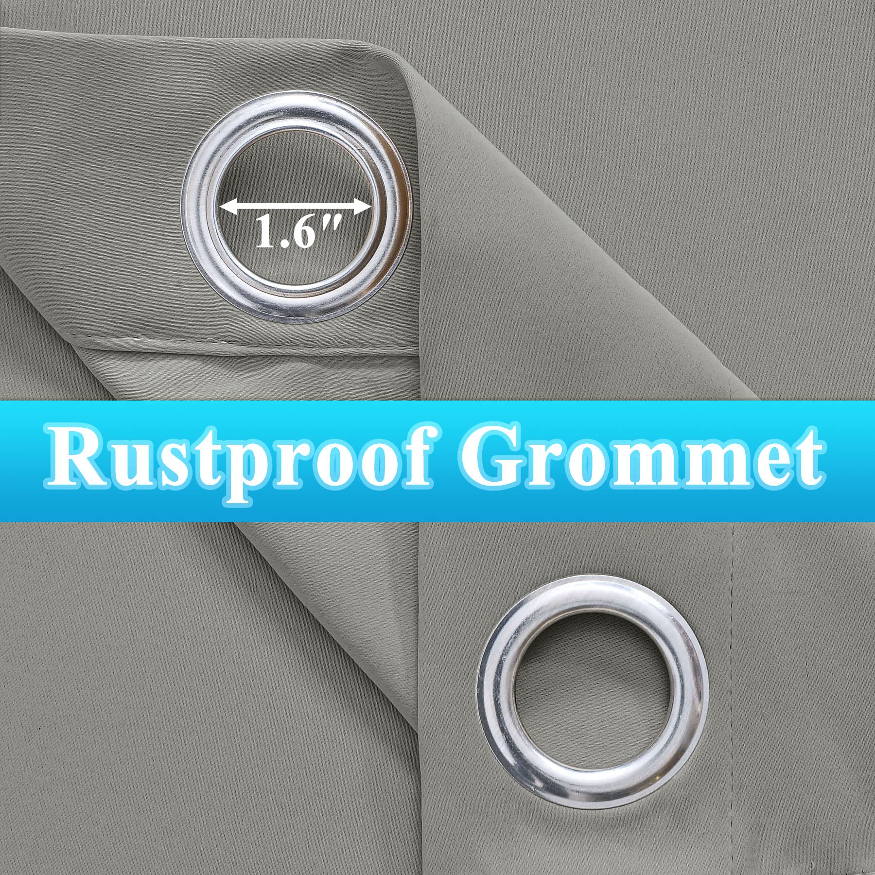 Frement Extra Wide Outdoor Curtains - Windproof & Privacy Protection - Rustproof Grommet Drapes for Gazebo, Pergola, Patio - Indoor/Outdoor Use - Grey (150