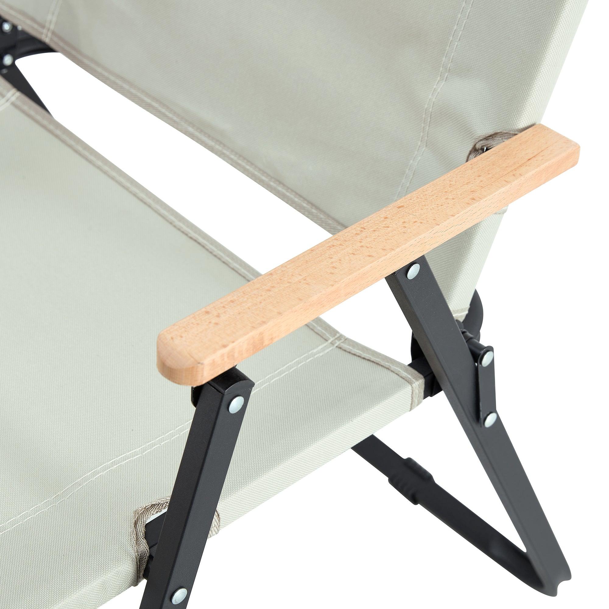 2-Piece Folding Outdoor Chair Set - Portable Camping Chairs for Indoor, Outdoor, Beach, Picnics, Backyard, BBQ, Parties & Patio - Lightweight & Durable Beige Chairs for Relaxing, Travel & Outdoor Adventures
