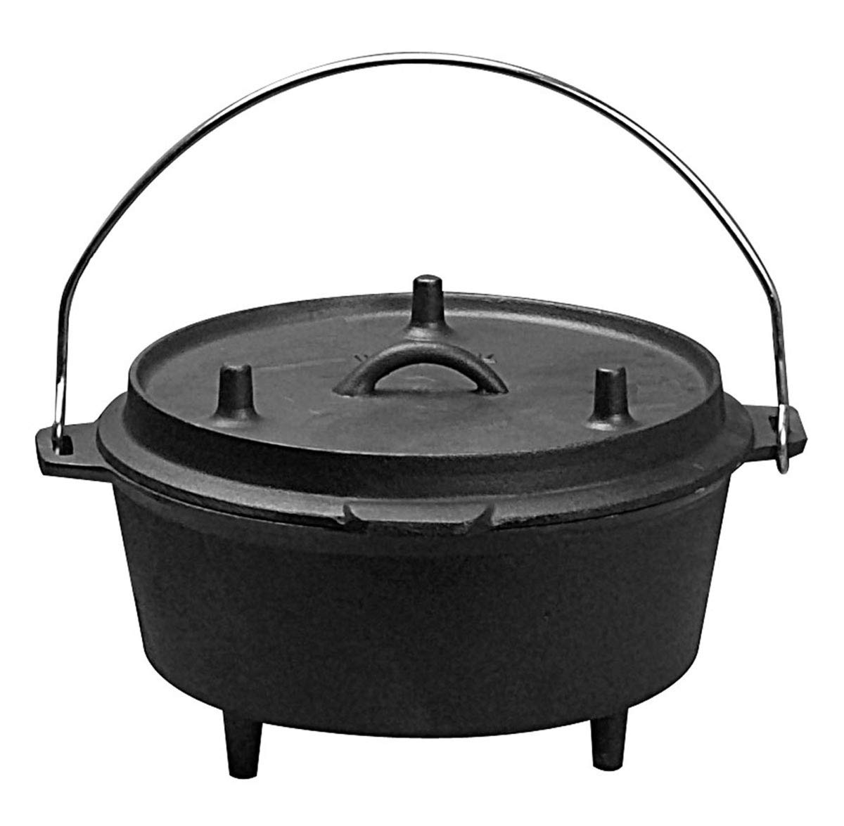 5 qt. Pre-Seasoned Cast Iron Dutch Oven for Camping, Outdoor Cooking, Backpacking & BBQ - Perfect for Stews, Soups & Bread Baking