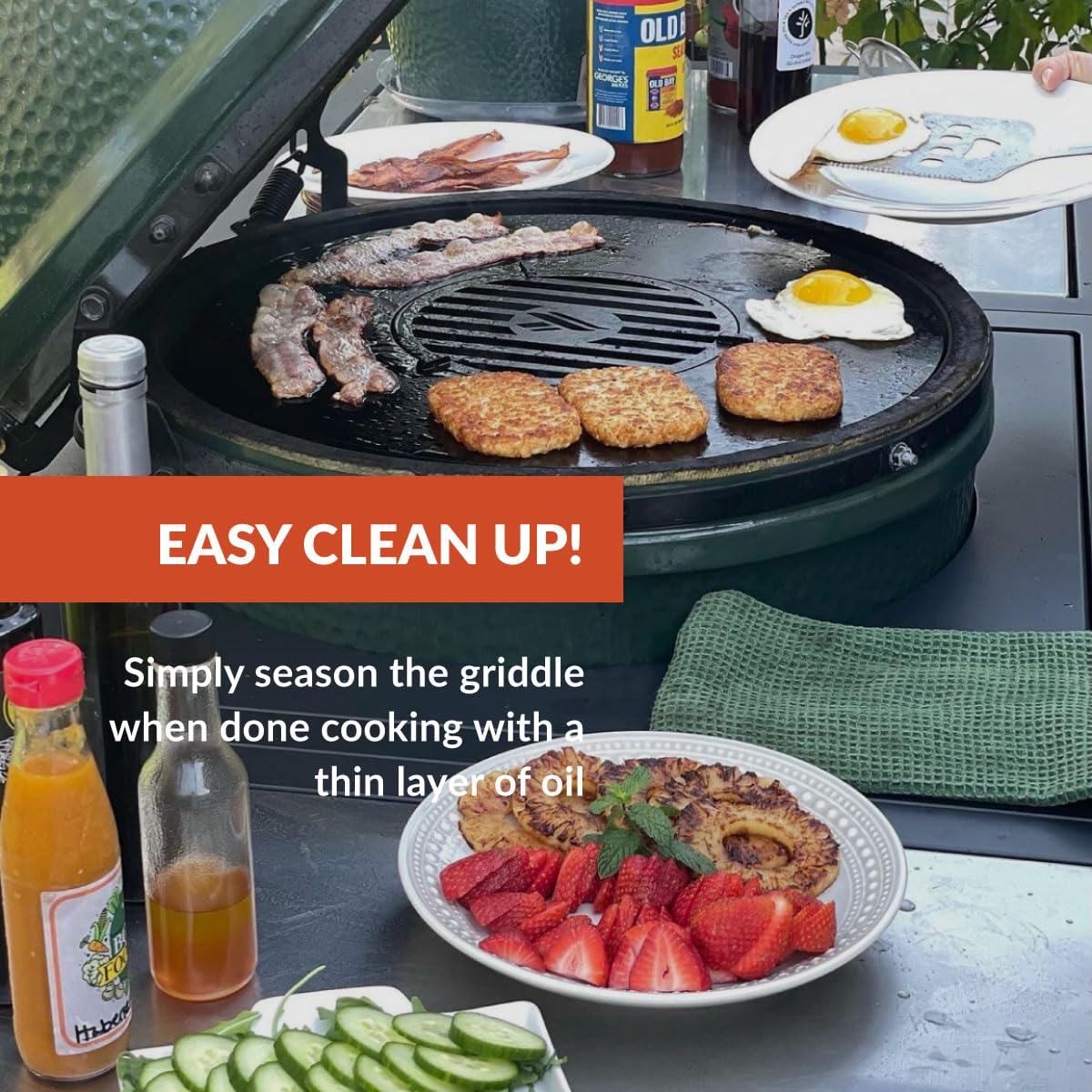 ARTEFLAME Flat Top Griddle for Big Green Egg - 18 1/8