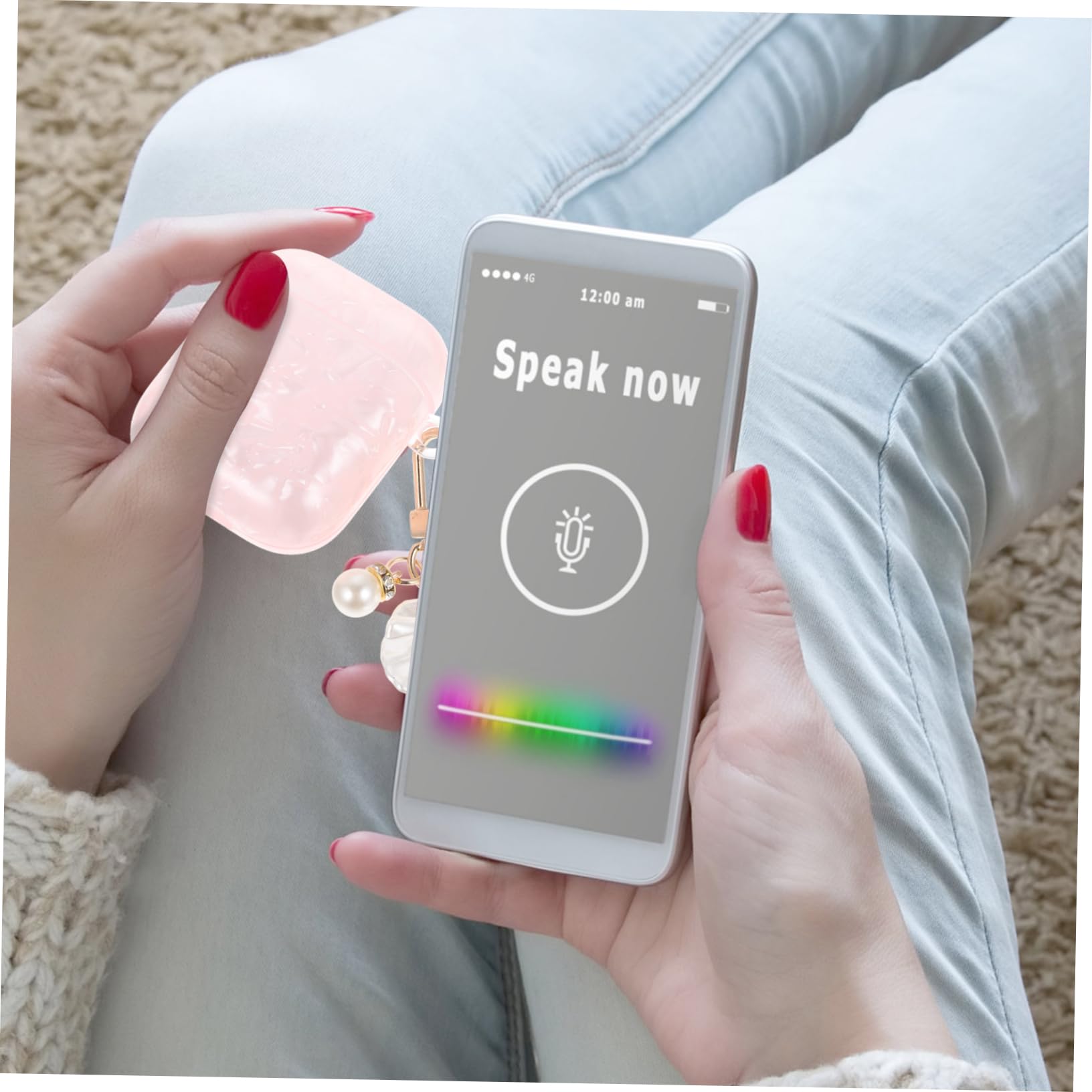 HOMSFOU Wireless Earbuds with 4PCS Shell Pattern Case - Cute Pendant Design for Girls, Bluetooth Earphones for Workout, Running, Travel & Daily Use