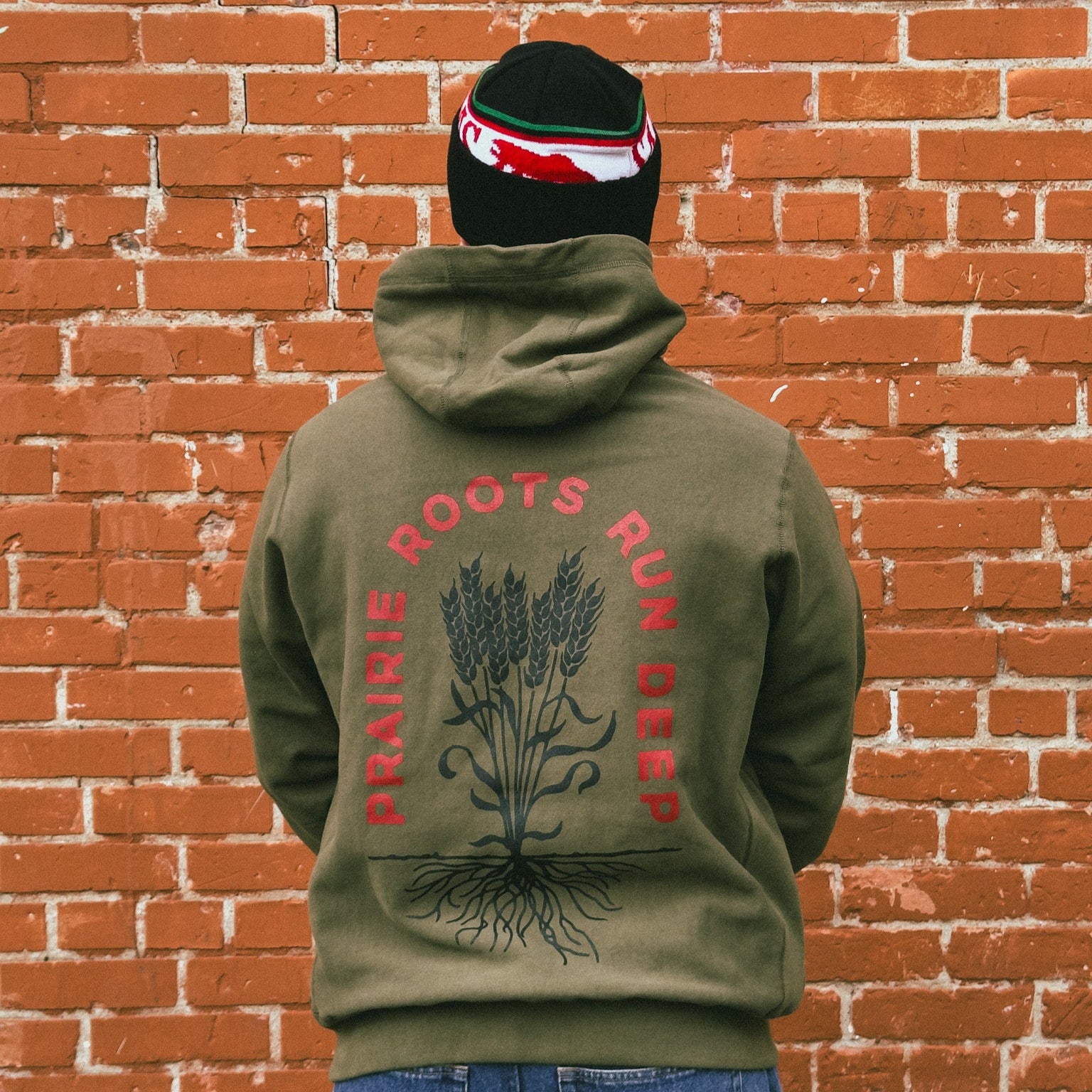 Prairie Roots Hoody - Olive Green Pullover Hoodie for Men & Women | Outdoor Hiking, Camping & Casual Wear