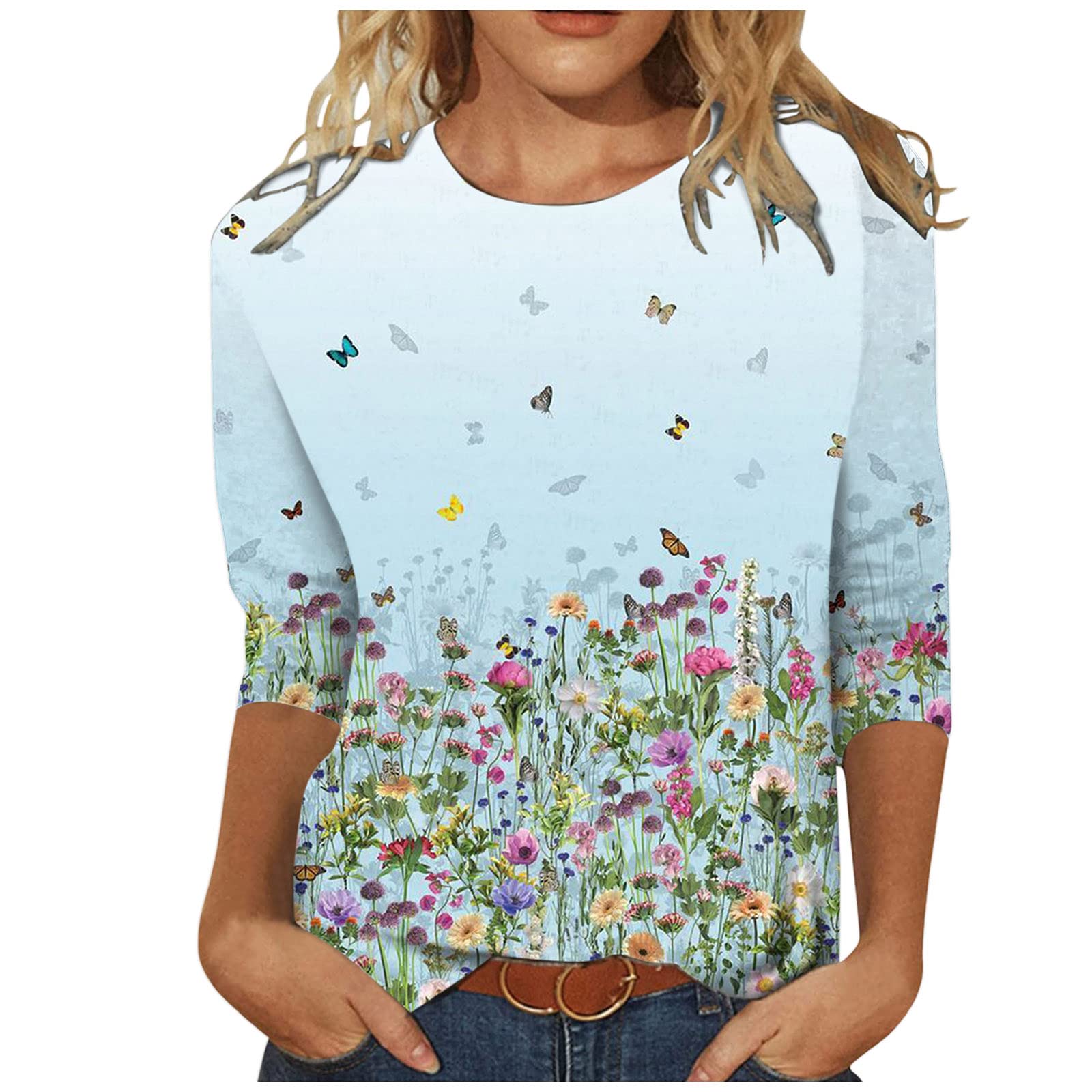 Women's Long Sleeve Gold T-Shirt & V-Neck Tank Tops - Summer Workout Tunic Tops for Casual Wear, Gym, and Office Outfits