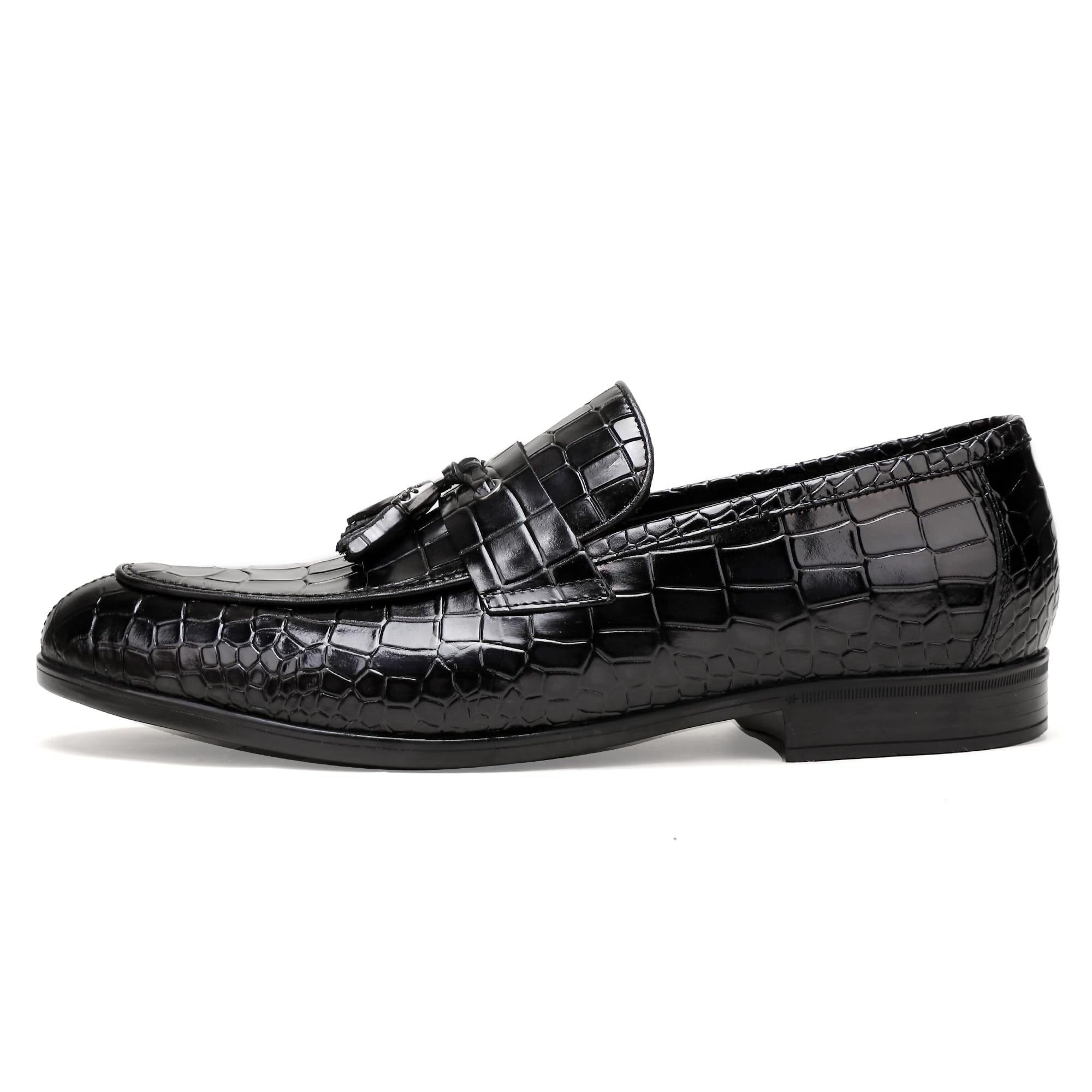 Premium Men's Leather Tassel Loafers - Luxury Slip-On Penny Loafers for Wedding, Party & Formal Occasions - Comfortable Dress Shoes for Business, Cocktail Events & Special Celebrations