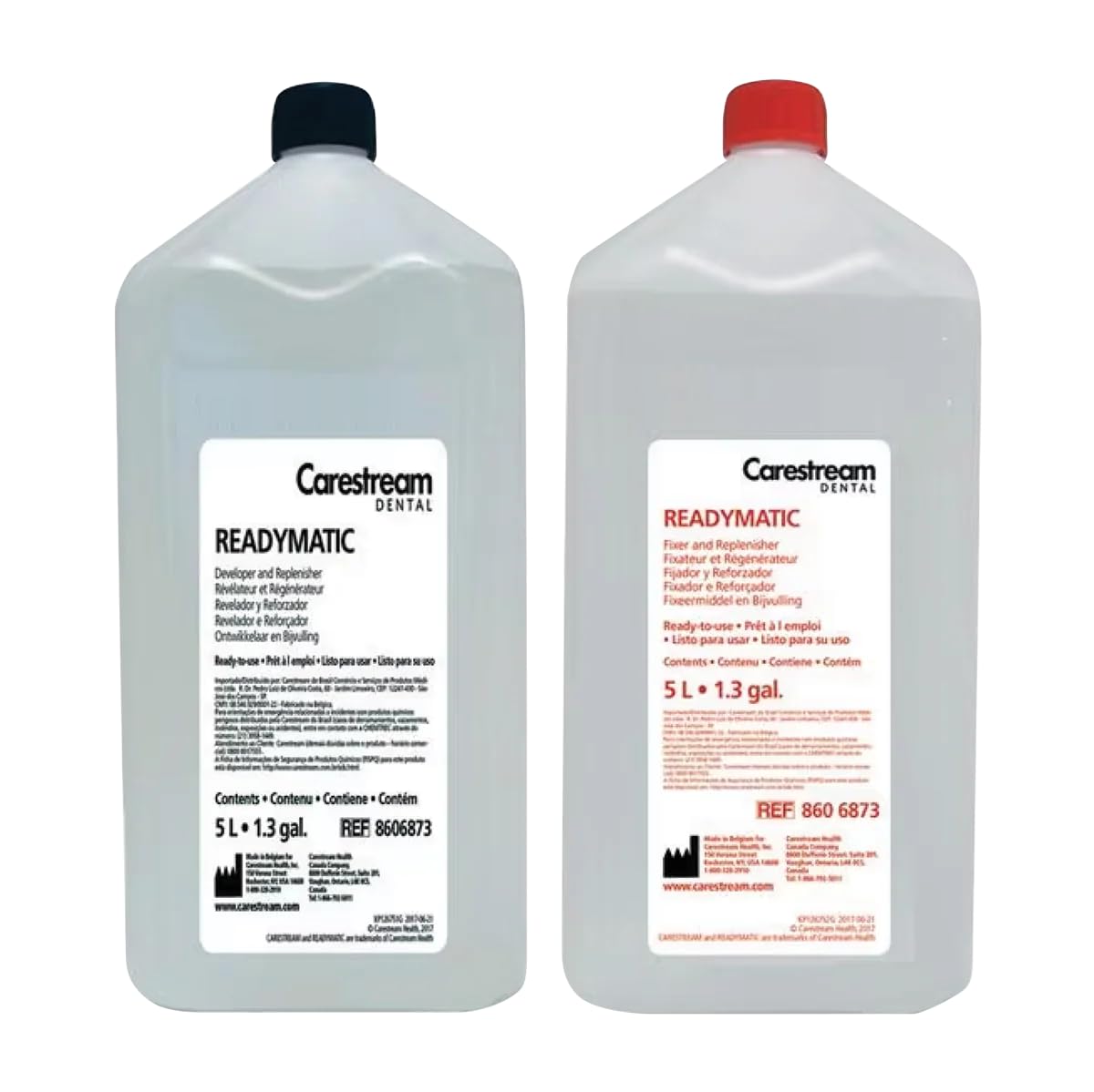 2-Pack Dental Fixer & Developer Set - 5L Readymatic Replenisher Solution for X-Ray Film Processing (5 Liter Bottles) - Perfect for Dental Clinics, Hospitals & Radiology Labs