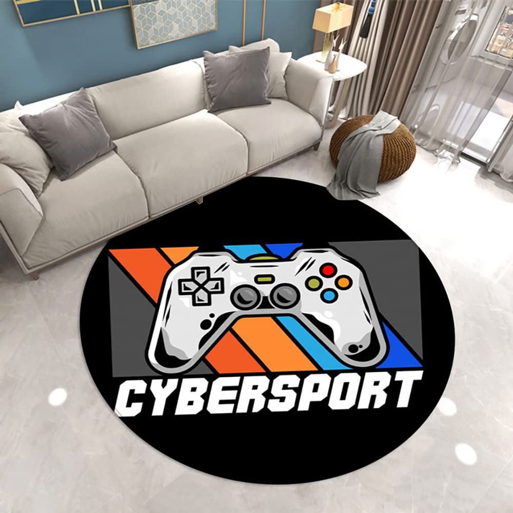 3D Game Print Large Play Area Rug - Non-Slip Polyester Floor Mat for Living Room & Bedroom (63