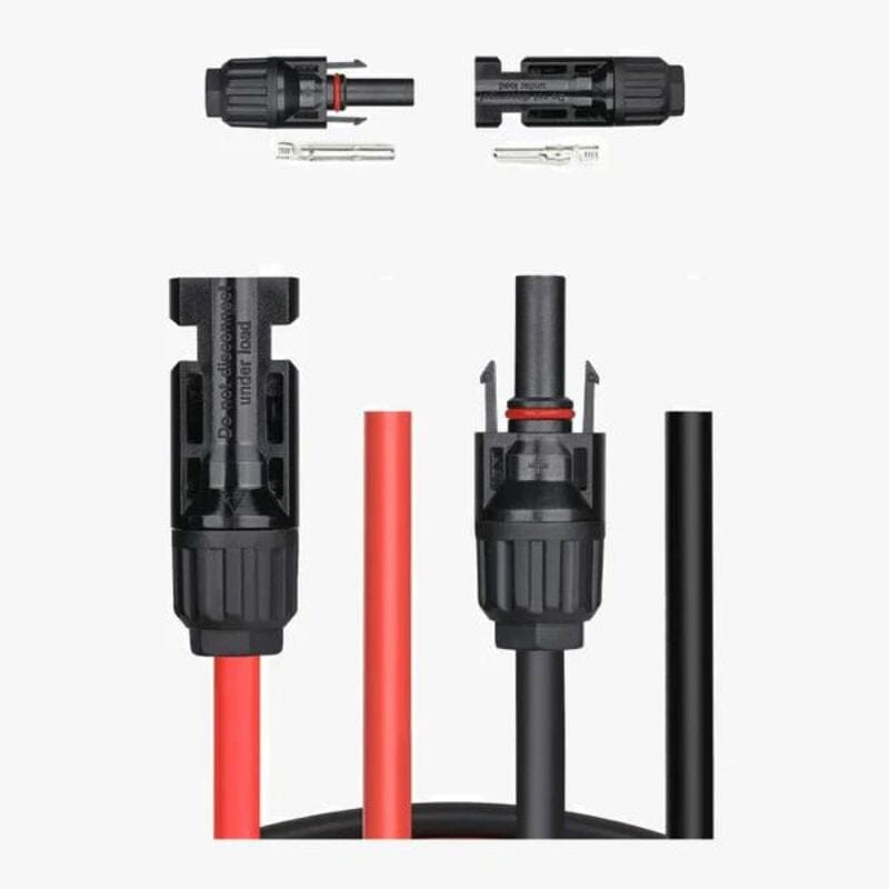 Hysolis 20 ft. MC4 PV Solar Cable Pair (Black & Red) - Perfect for Solar Panel Systems, RV, Off-Grid & Home Energy Storage