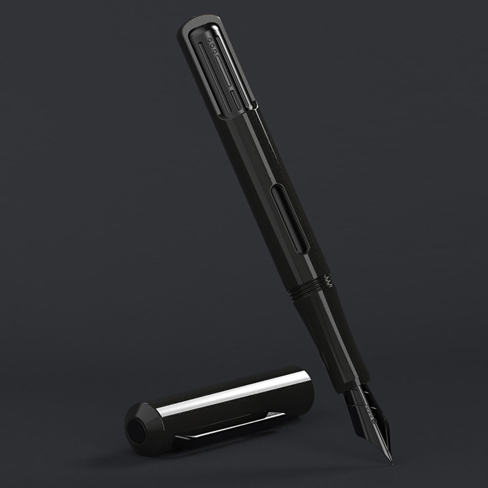 Premium Endless Captiva Stealth Fountain Pen - Smooth Writing Black Ink Pen for Professionals & Students - Perfect for Office, Journaling & Gift Giving