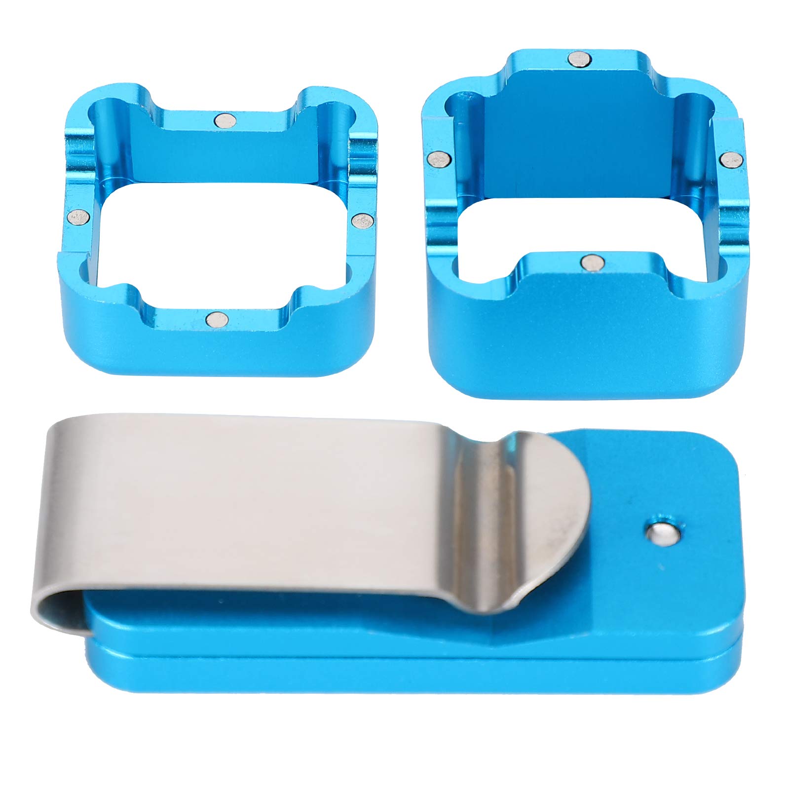 Mini Magnetic Snooker Chalk Holder - Portable Aluminum Pool Cue Chalk Box with Belt Clip | Professional Billiard Accessory for Pool, Snooker & 8-Ball Games (Blue) - Perfect for Home Bars, Game Rooms & Professional Tournaments