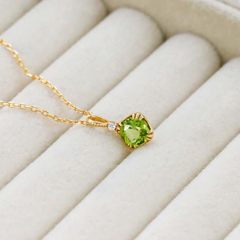 Peridot Birthstone Pendant Necklace for Leo - August Birthstone Jewelry Gift for Women & Girls | Elegant Necklace for Birthday, Anniversary & Special Occasions | TB2178