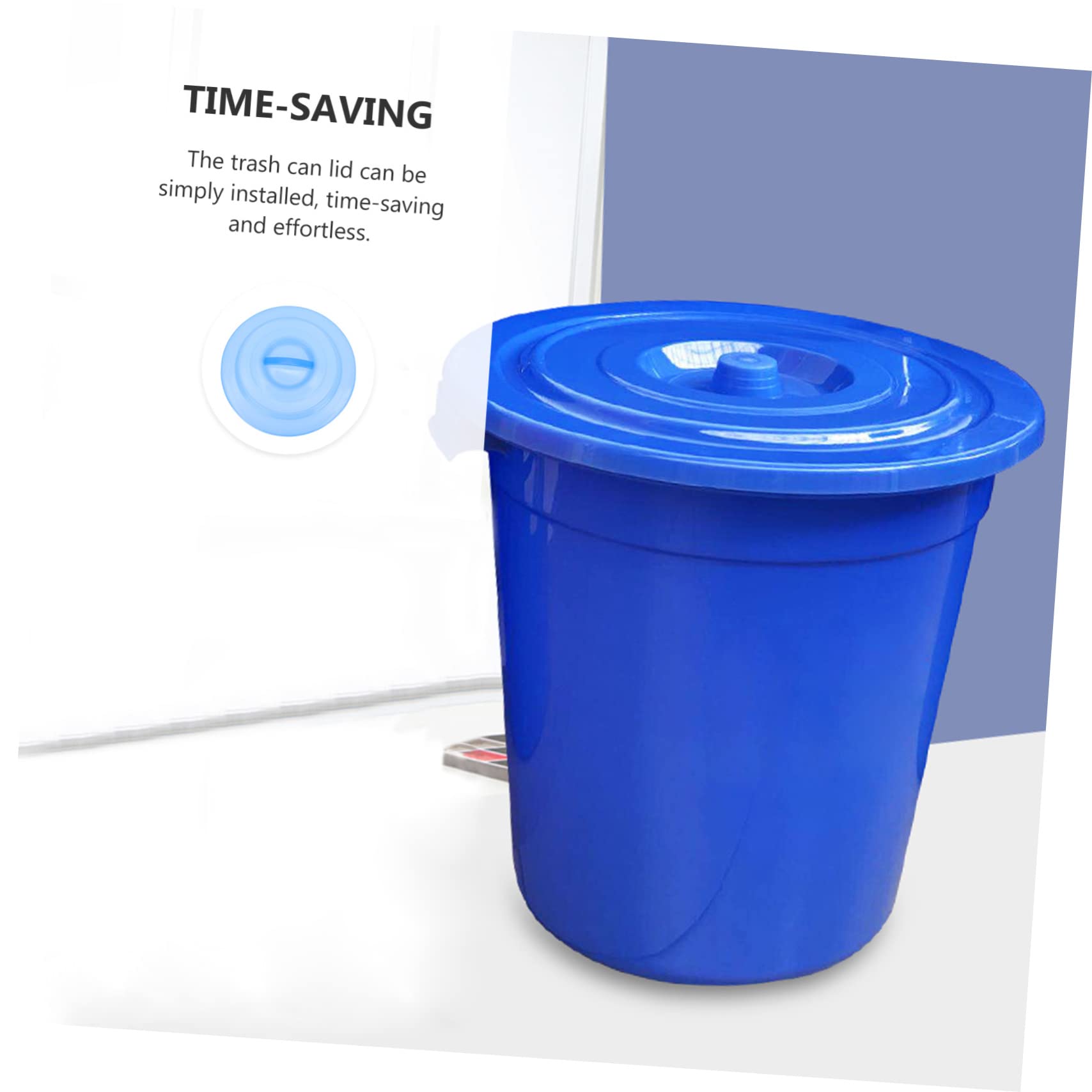 Durable Plastic Trash Can Lid Cover - Heavy Duty Outdoor Garbage Bin Protector, Easy Installation Waste Container Accessory for Patio, Garage & Backyard Use