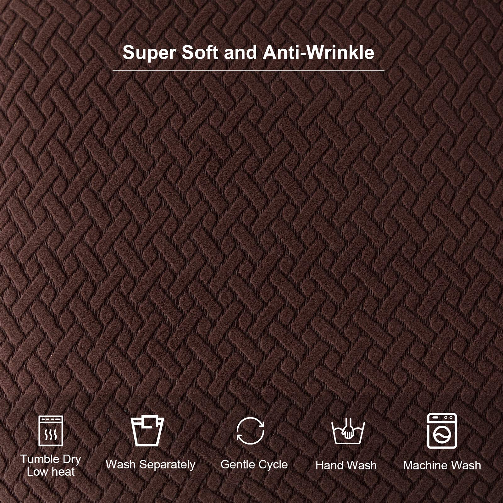 Genina Chair Covers 2-Pack - Dining & Kitchen Seat Slipcovers in Chocolate for Home Decor