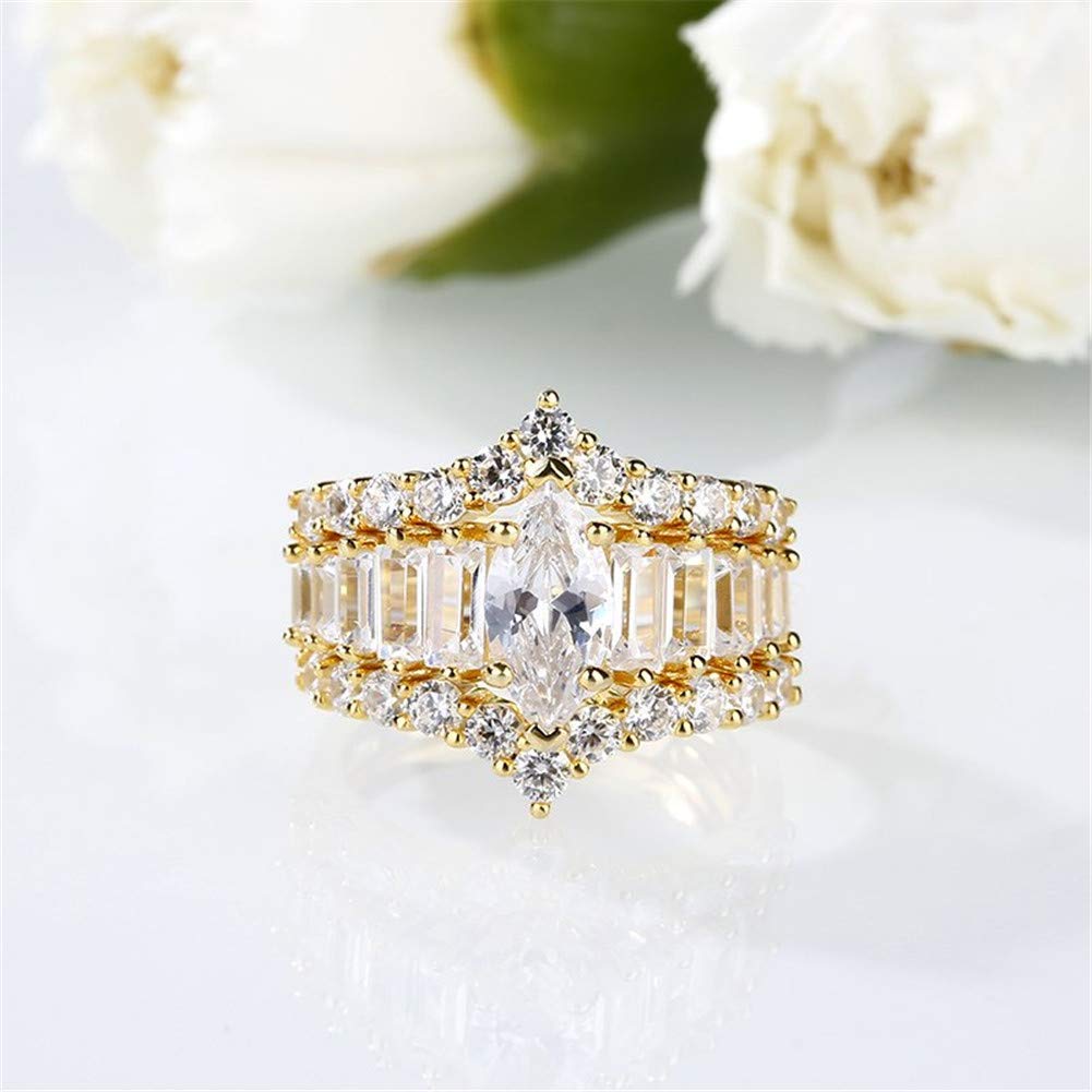 Jeulia 1.5 Carat Marquise Cut Wedding Ring Set - 18K Gold Plated 925 Sterling Silver Engagement & Promise Band Rings for Women - Perfect for Proposals, Anniversaries & Special Occasions with Jewelry Gift Box
