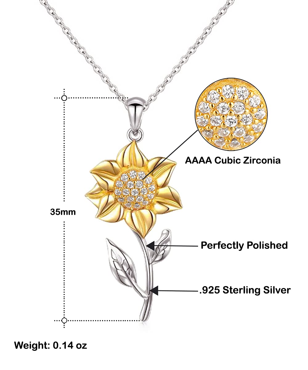 Beautiful Sunflower Pendant Necklace for Sister-in-Law - Thoughtful Gift for Awesome Sister-in-Law - Perfect for Birthday, Christmas or Appreciation - Jewelry Gift for Women