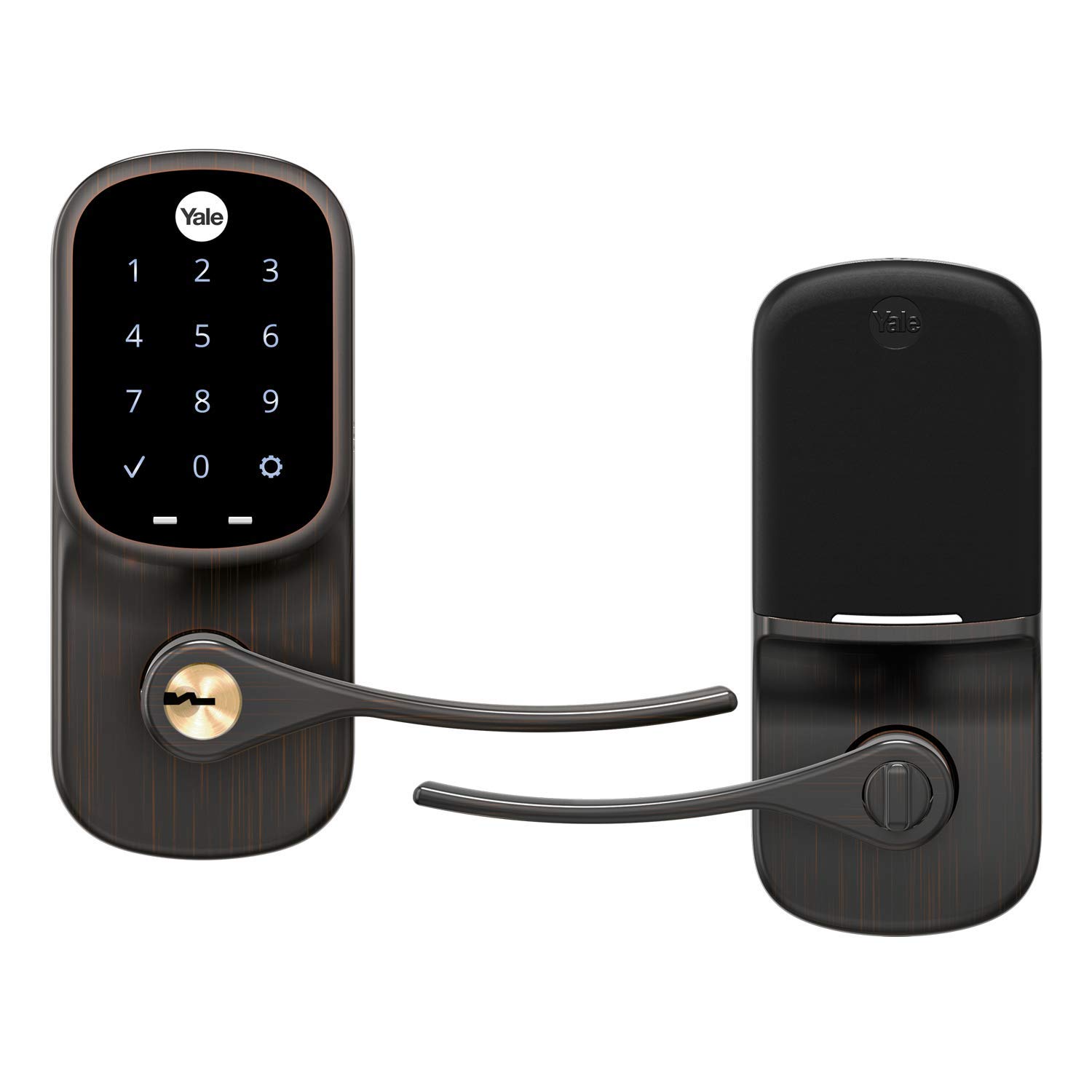 Yale Assure Lever Wi-Fi Smart Door Lock (No Deadbolt Required) - Compatible with Yale Access App, Amazon Alexa, Google Assistant, Apple HomeKit, Philips Hue & Samsung SmartThings - Bronze Finish - Perfect for Smart Homes, Apartments & Rental Properties