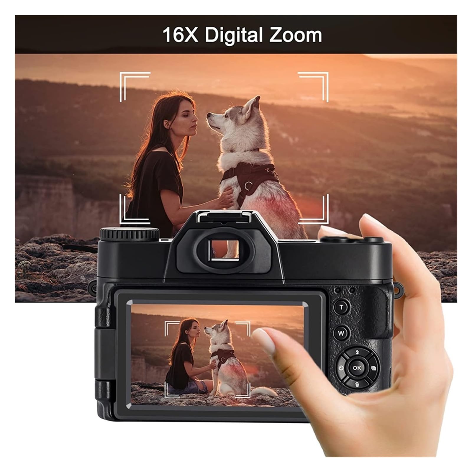 48MP Vlogging Camcorder with 180° Flip Screen & Wide Angle Lens - Perfect for YouTube & Travel Vlogging