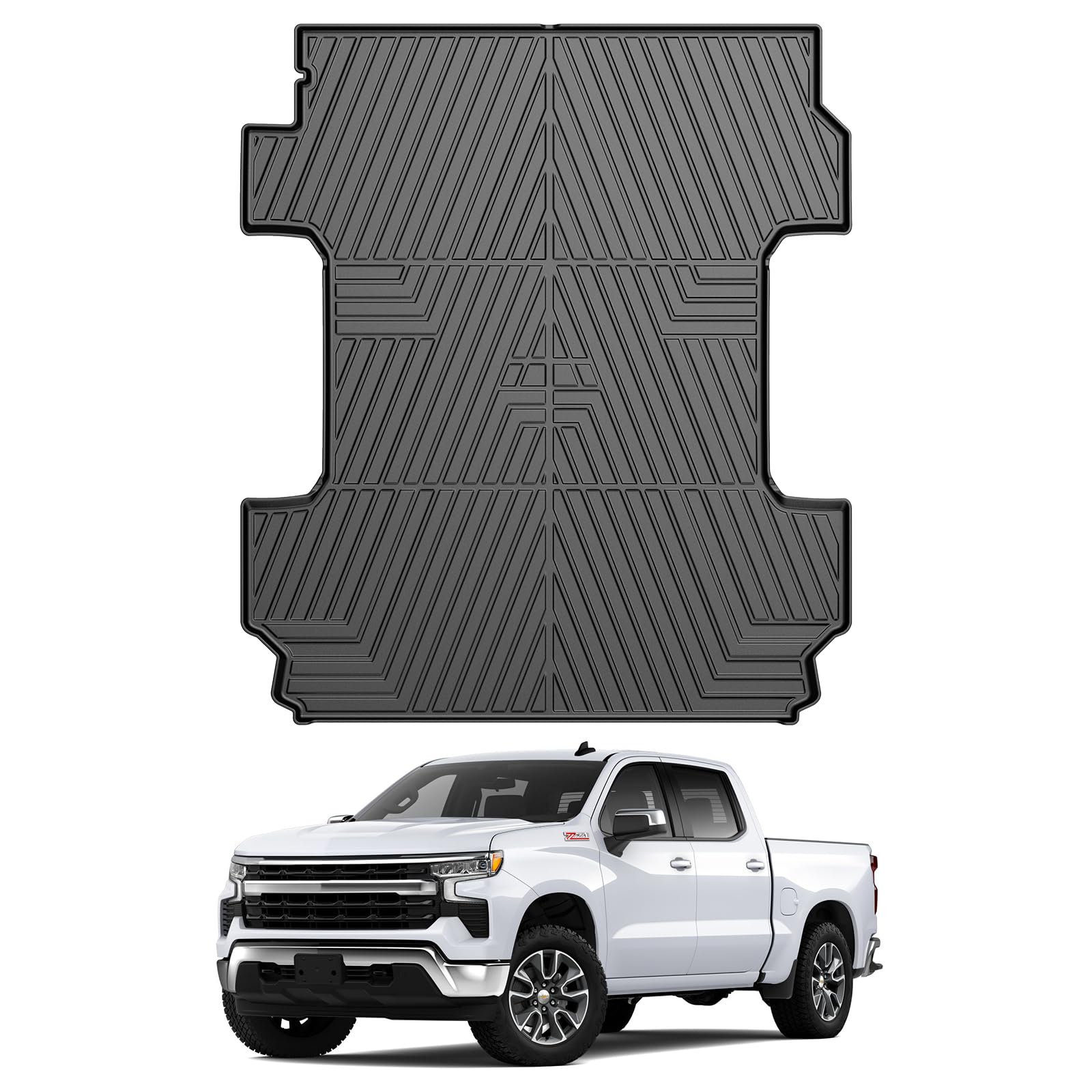 **Mixsuper TPE Truck Bed Mat for 2020-2025 Chevrolet Silverado & GMC Sierra 2500/3500 HD (6.9ft Bed) - All-Weather, Durable, Odorless Black Bed Liner - Perfect for Hauling, Camping & Off-Road Protection**