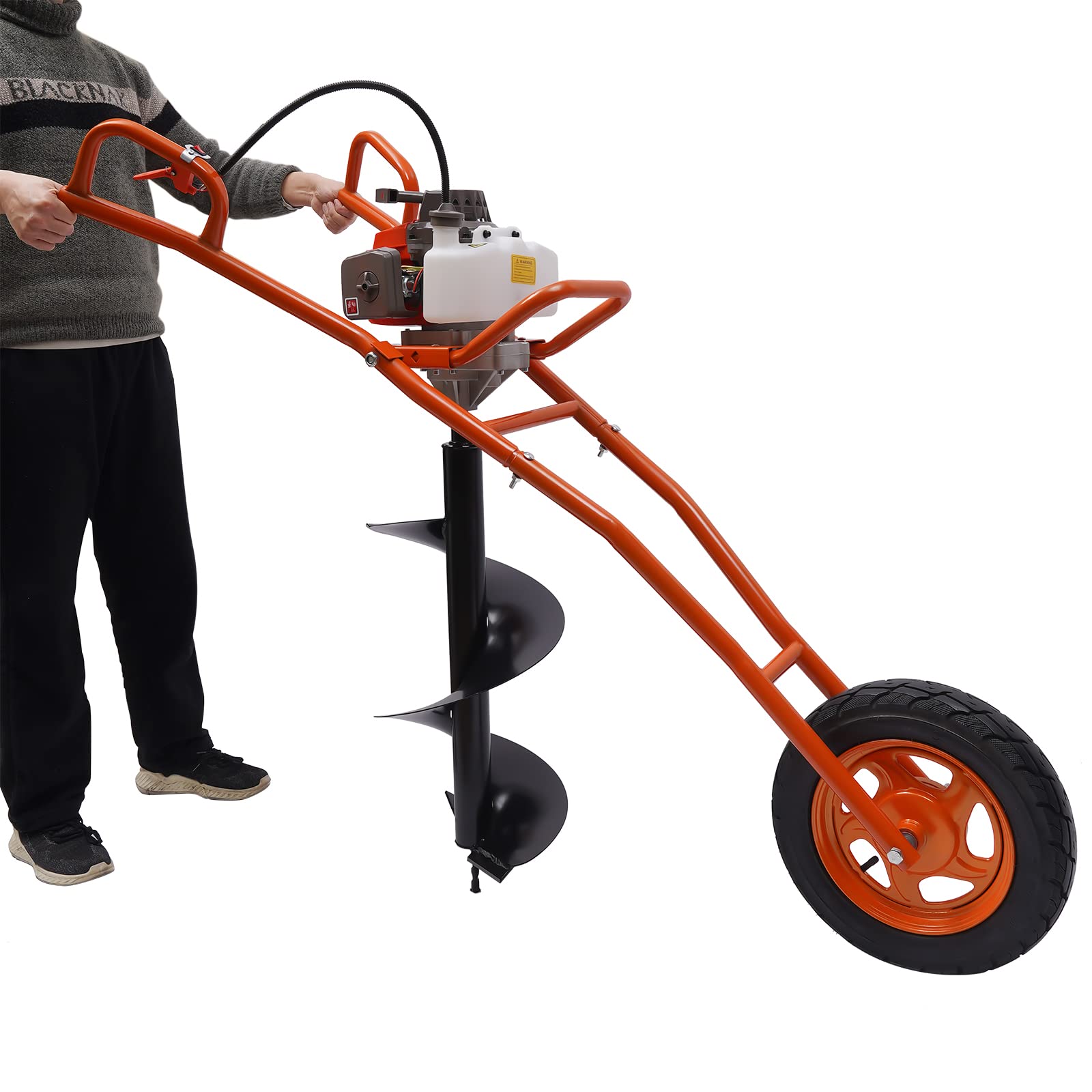 63CC 3HP Gas Powered Post Hole Digger Earth Auger - 11