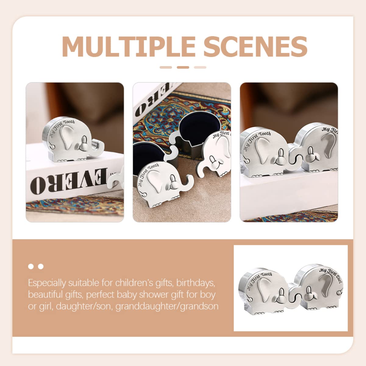 Cabilock 2 Pairs Kids Tooth Saver Organizer - Metal Silver Fairy Tooth Holder for Children | Perfect for Tooth Fairy Visits, Baby Teeth Keepsake & First Lost Tooth Memory