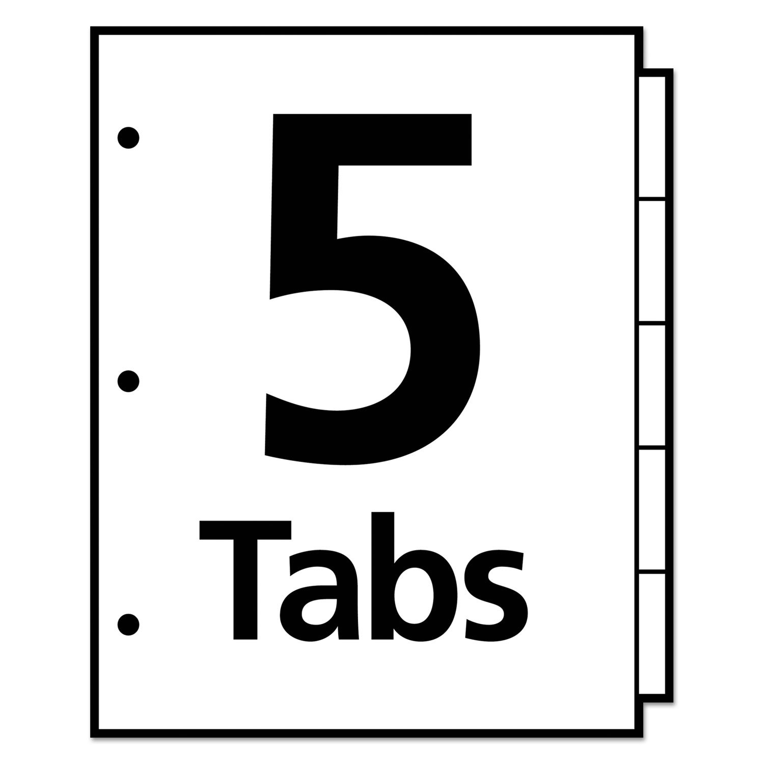 Avery 5 Tab Dividers for 3 Ring Binder - Easy Print & Apply Clear Label Strips, Customizable Multicolor Index Tabs, 5 Sets (11418) - Perfect for Office Organization, School Projects & Document Filing