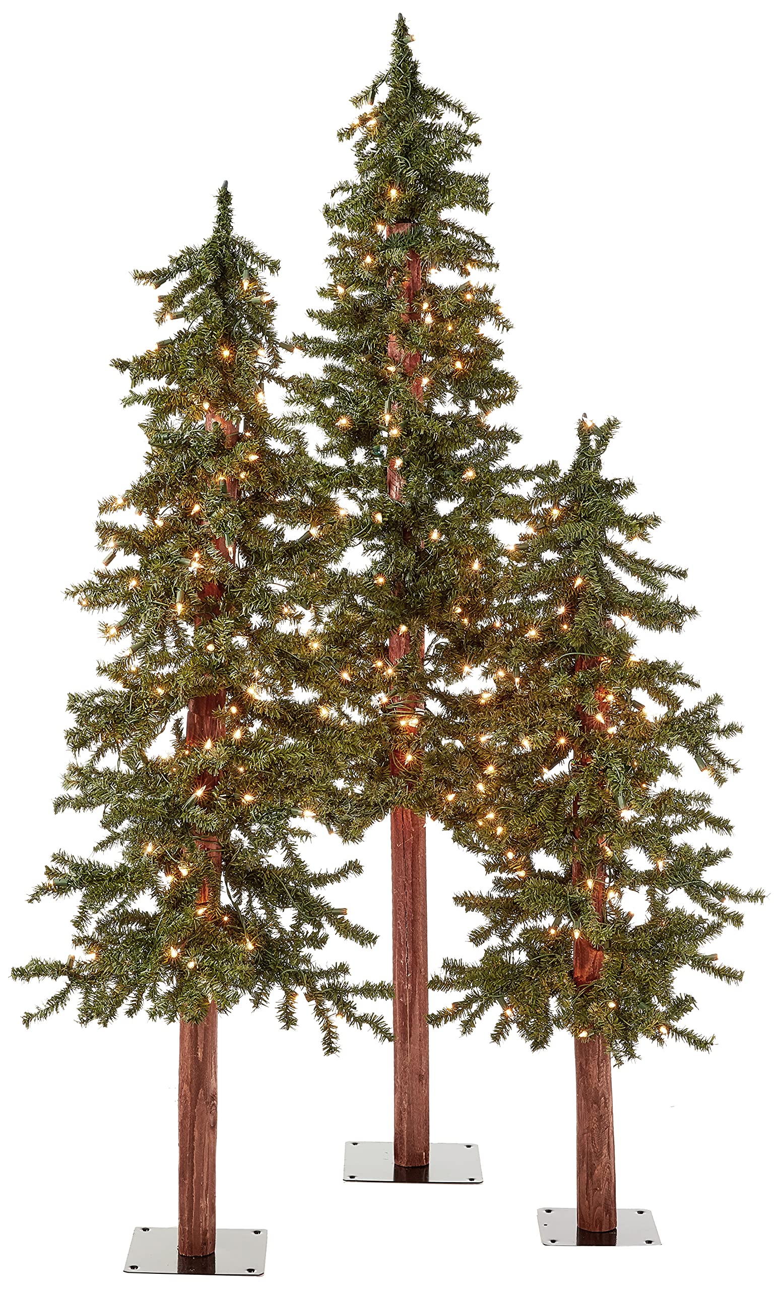Vickerman 4ft 5ft 6ft Pre-Lit Artificial Christmas Tree with Clear Incandescent Lights - Natural Alpine Look Faux Holiday Tree for Indoor Home Decor - Perfect for Living Room, Office & Christmas Party Decoration