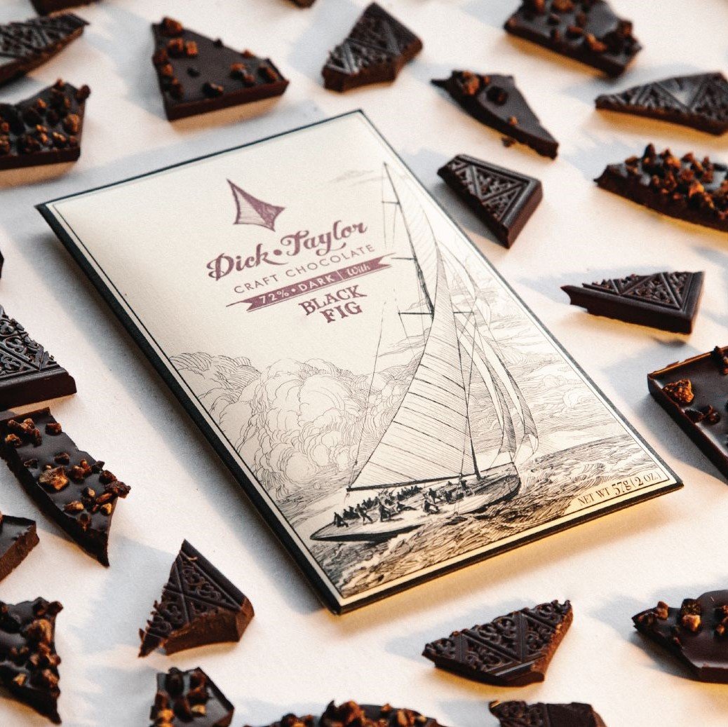 Premium Dick Taylor 72% Black Fig Dark Chocolate Bar - Rich & Smooth Gourmet Chocolate for Gifting, Desserts & Healthy Snacking