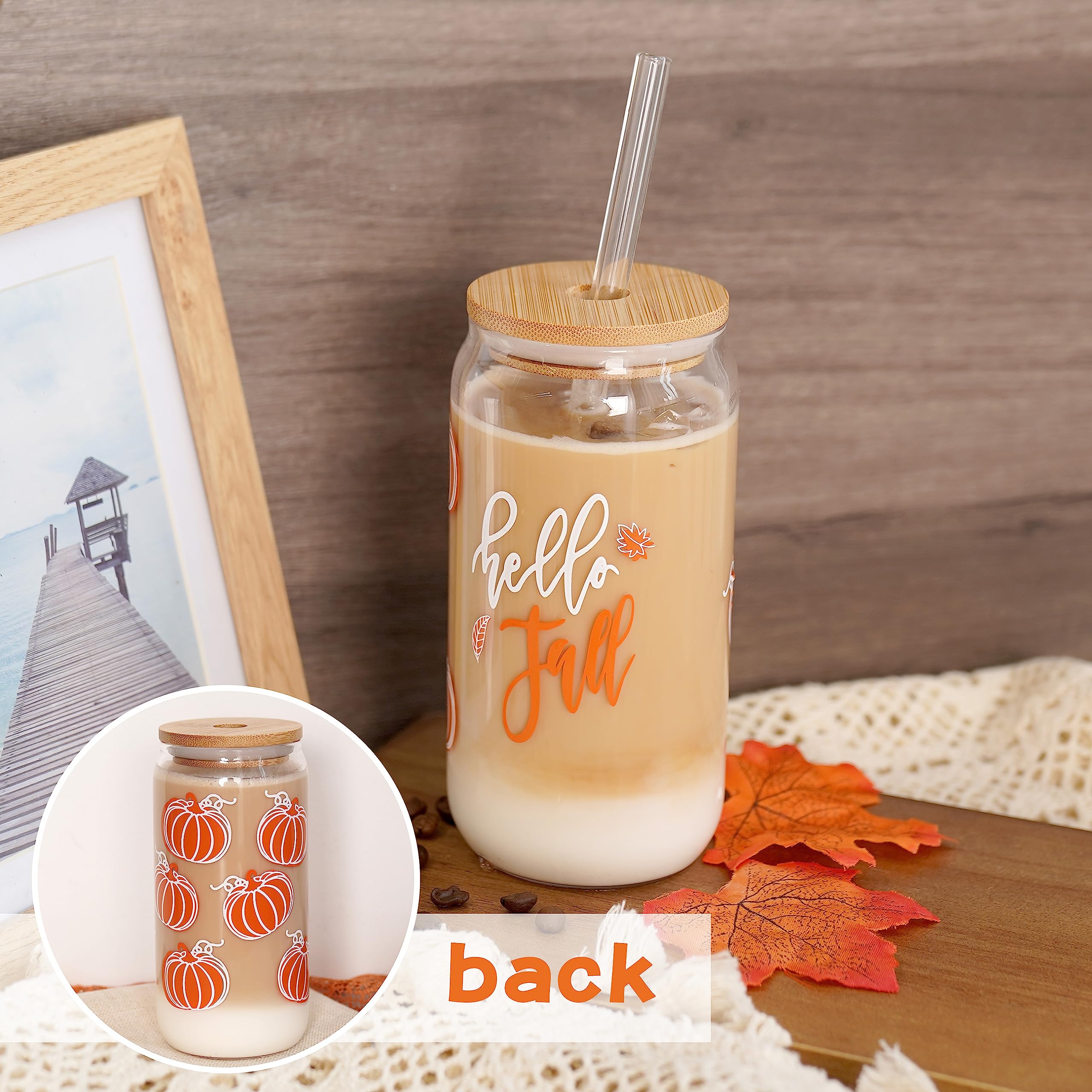 ANOTION 18oz Fall Pumpkin Coffee Mug - Insulated Tumbler for Hot & Iced Drinks, Thanksgiving Decor, Autumn Wedding Cup - Perfect for Pumpkin Spice Latte, Office Use, and Seasonal Home Decor