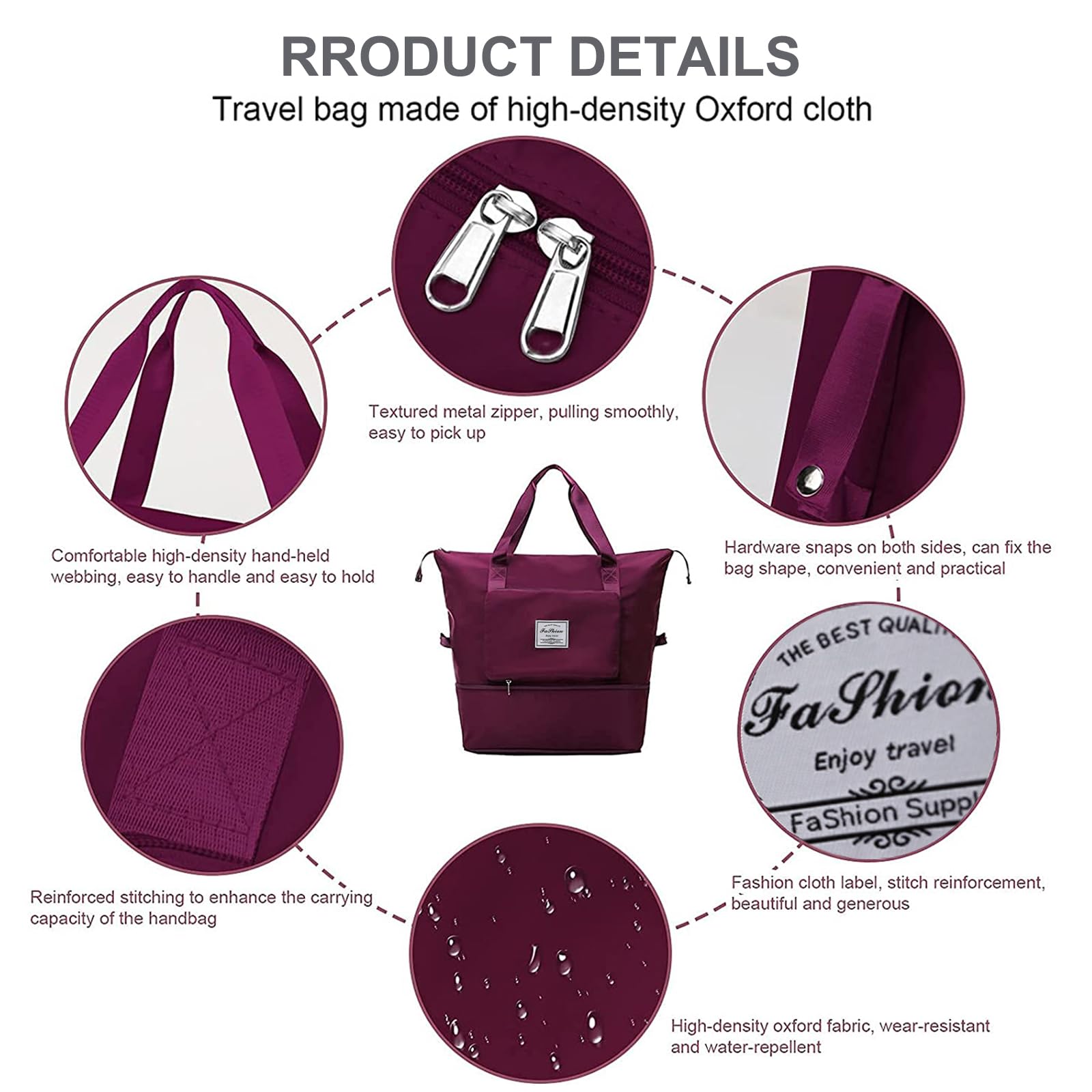 Large Capacity Foldable Expandable Travel Duffel Bag - Waterproof Collapsible Overnight Bag for Women & Men | Perfect for Weekend Getaways, Gym, Camping & Air Travel