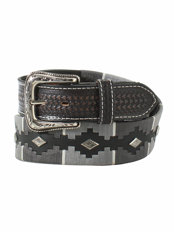 Nocona Men's Western Belt with Diamond Conchos - Black Tapered Leather Belt for Cowboy Boots & Jeans | Perfect for Rodeo, Country Music Festivals & Western Fashion