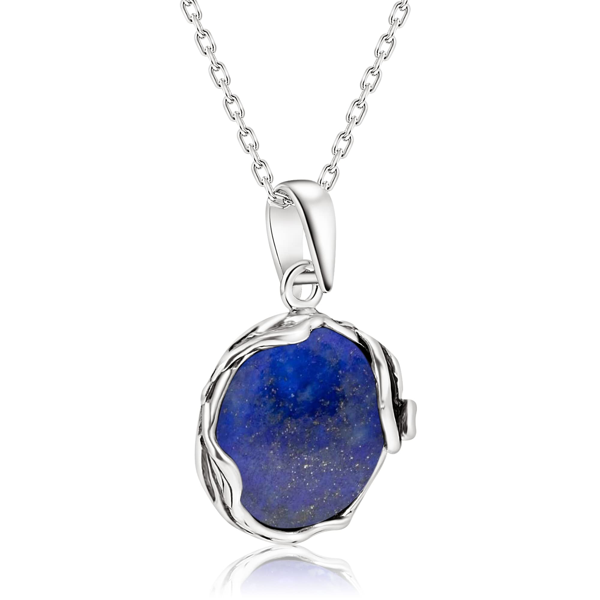 925 Sterling Silver Lapis Lazuli Necklace for Women - December Birthstone Jewelry - Elegant Silver Pendant Necklace - Statement & Everyday Jewelry - Gift for Her - Perfect for Parties, Office & Special Occasions